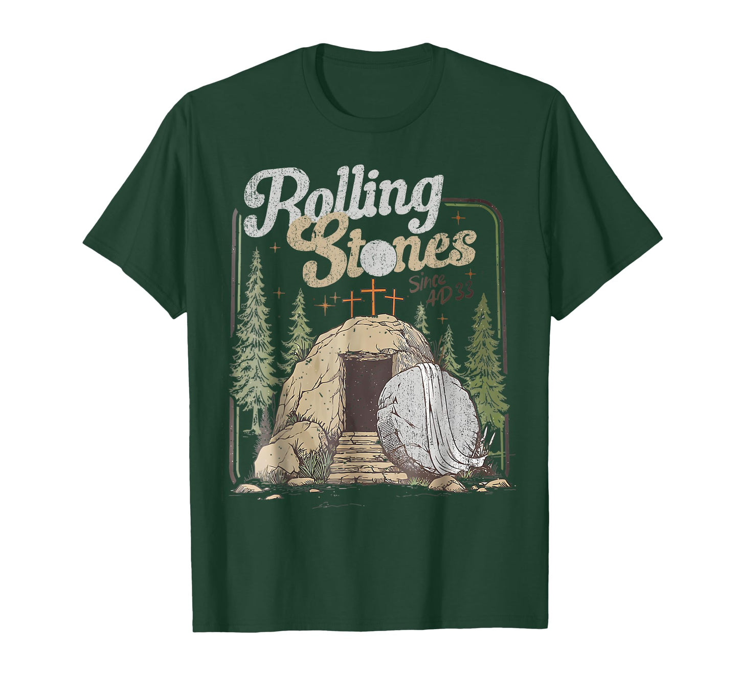 The Stone Was Rolled Away He Is Alive Retro Christian Easter T-Shirt