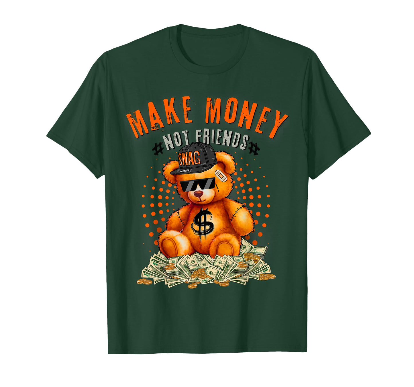 Trendy Olive Army Solar Orange Color match T-Shirt