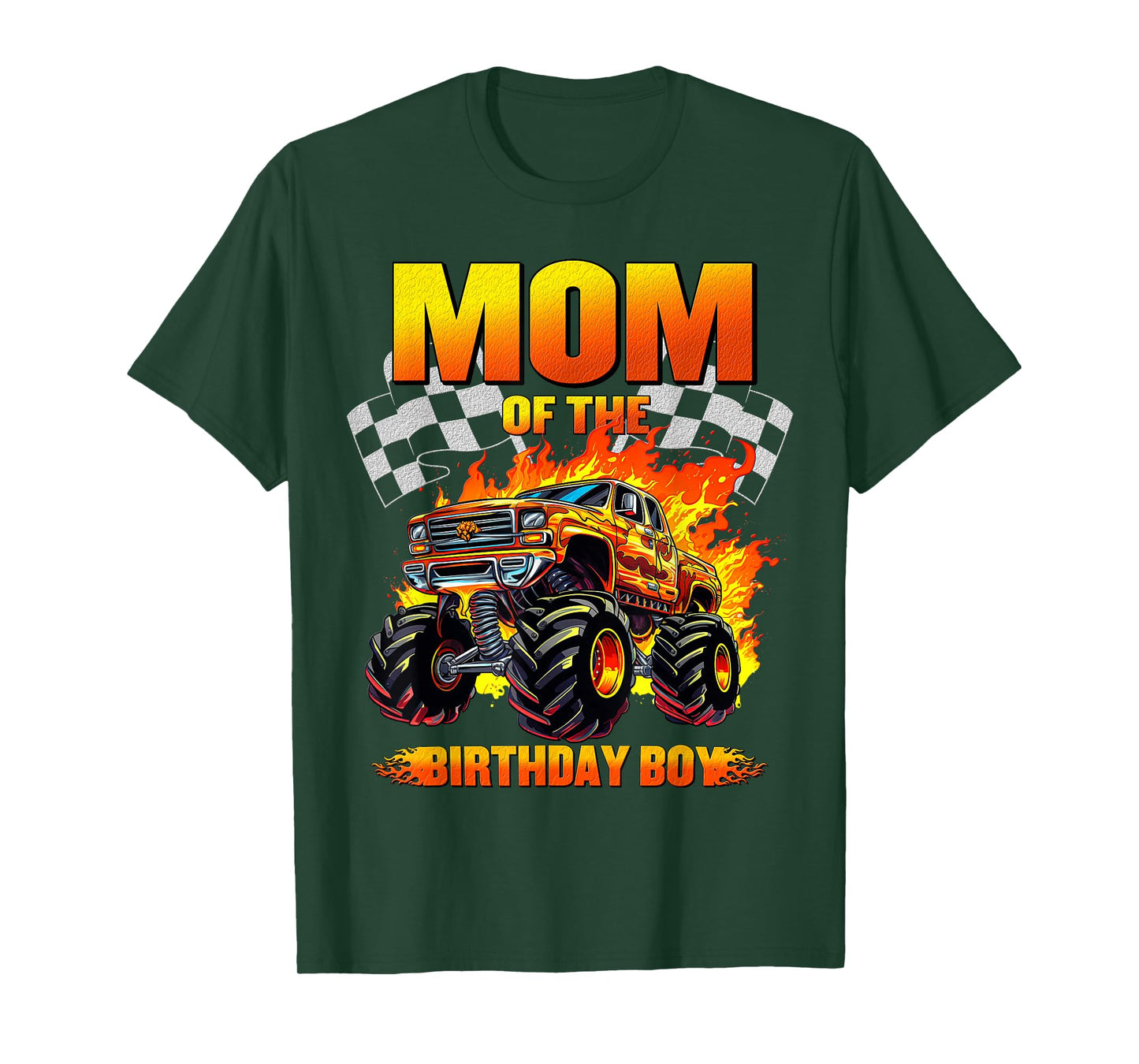 Mom Of The Birthday Boy Monster Truck Family Matching T-Shirt