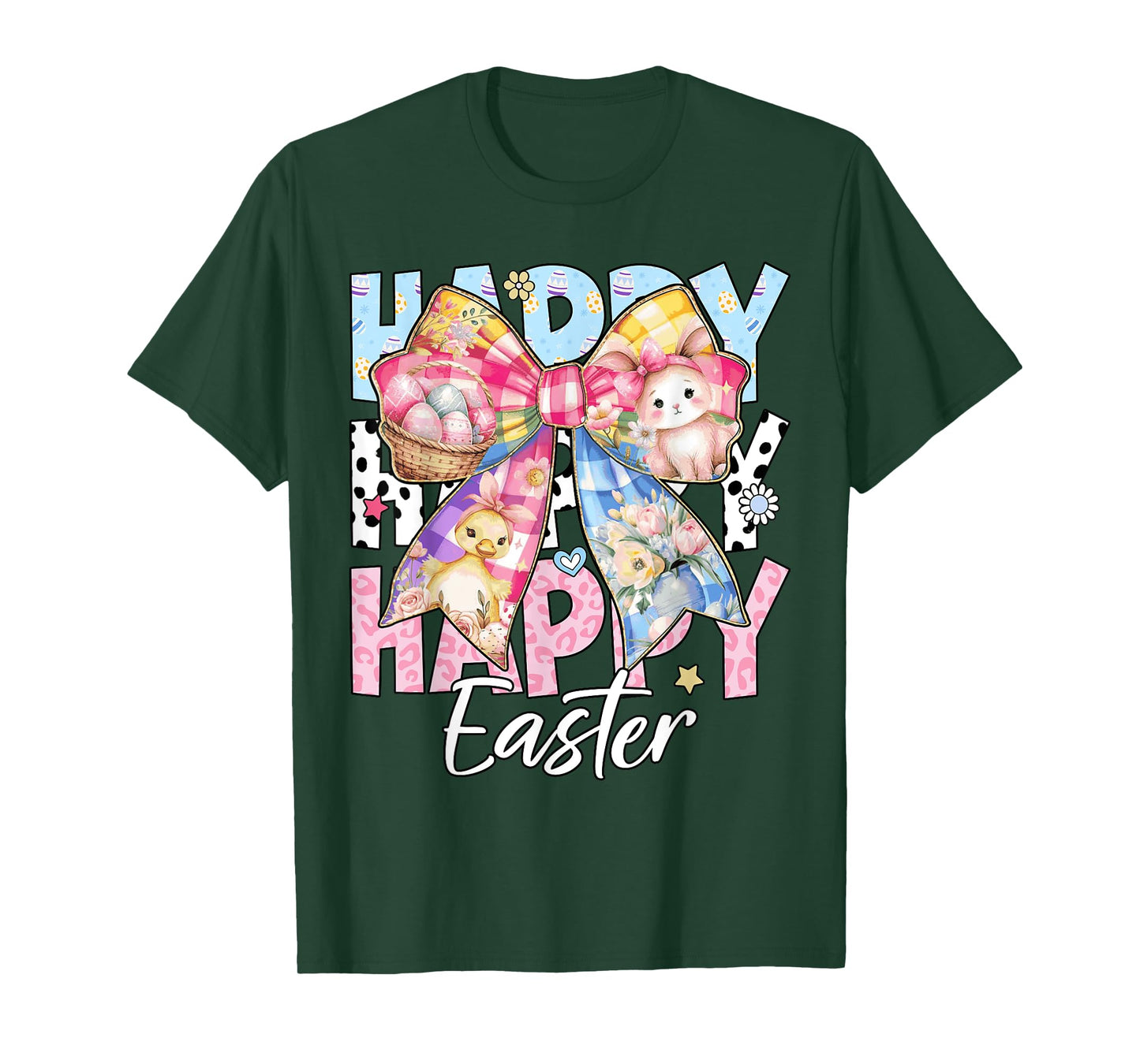 Happy Easter Day Cute Bunny Coquette Bow Easter Day Women T-Shirt