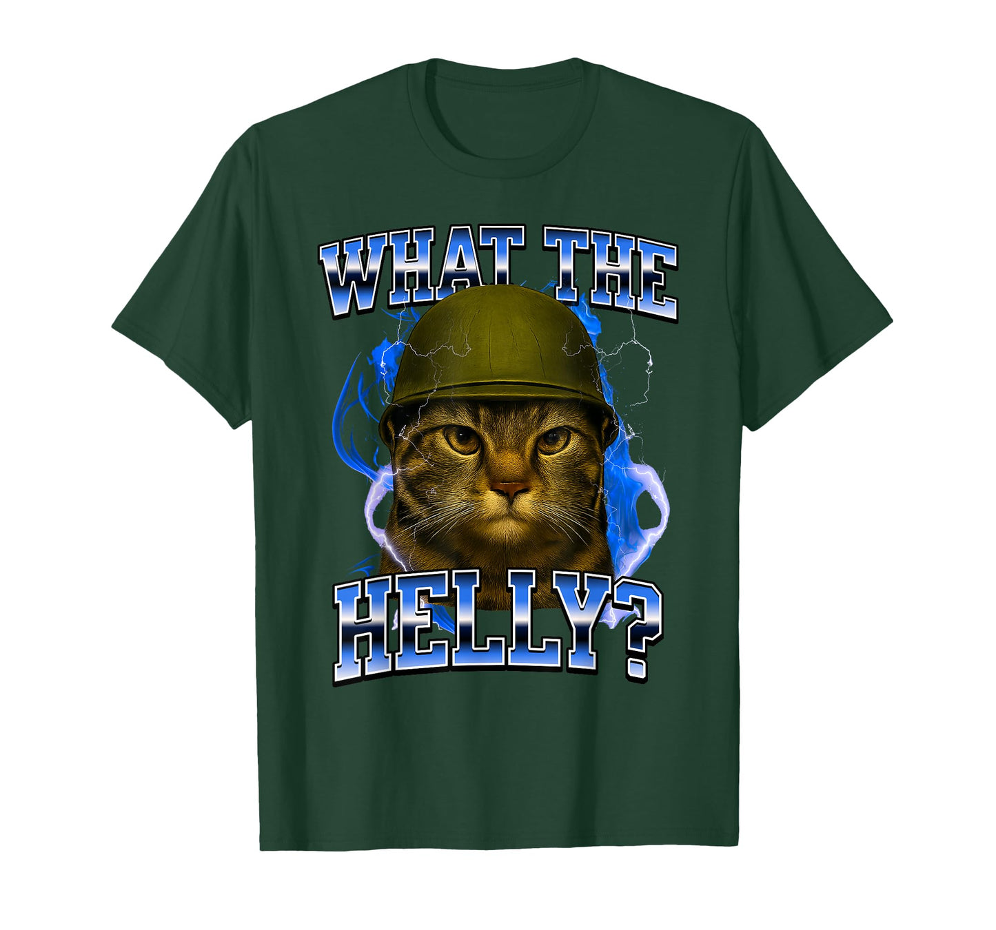 What The Helly Ironic Meme Cat Brainrot Quote Gen Z Alpha T-Shirt for Men Women Kids