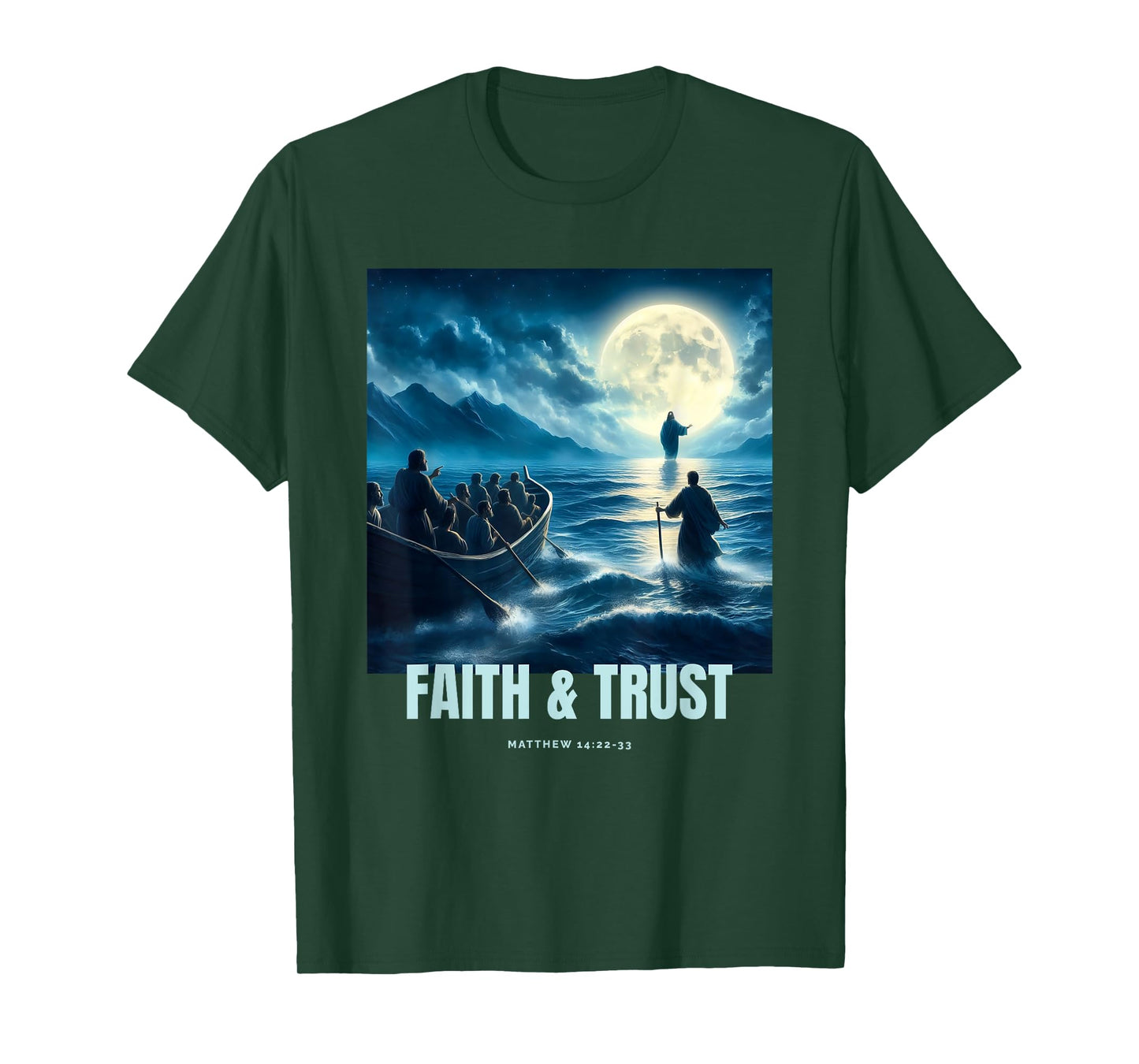Faith Inspired Image Of Jesus Walking On Water T-Shirt