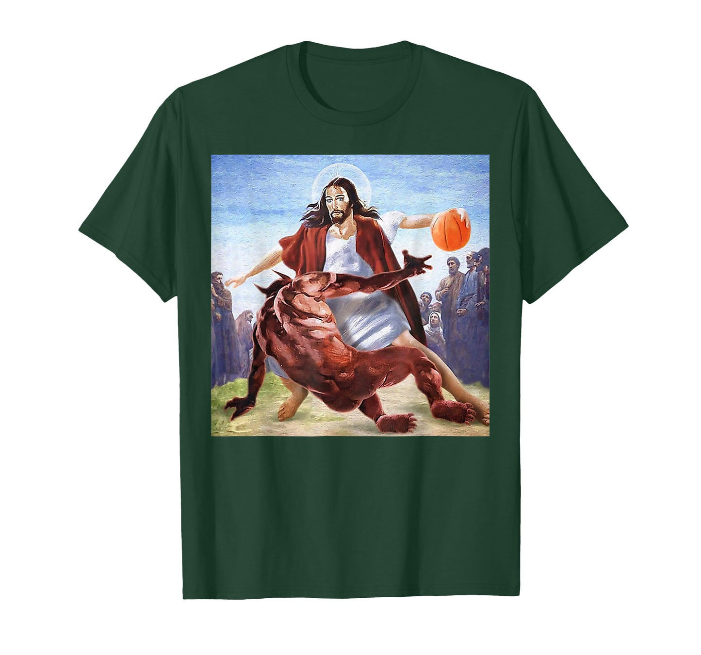 Funny Jesus Crossing Up The Devil Christian Religious T-Shirt