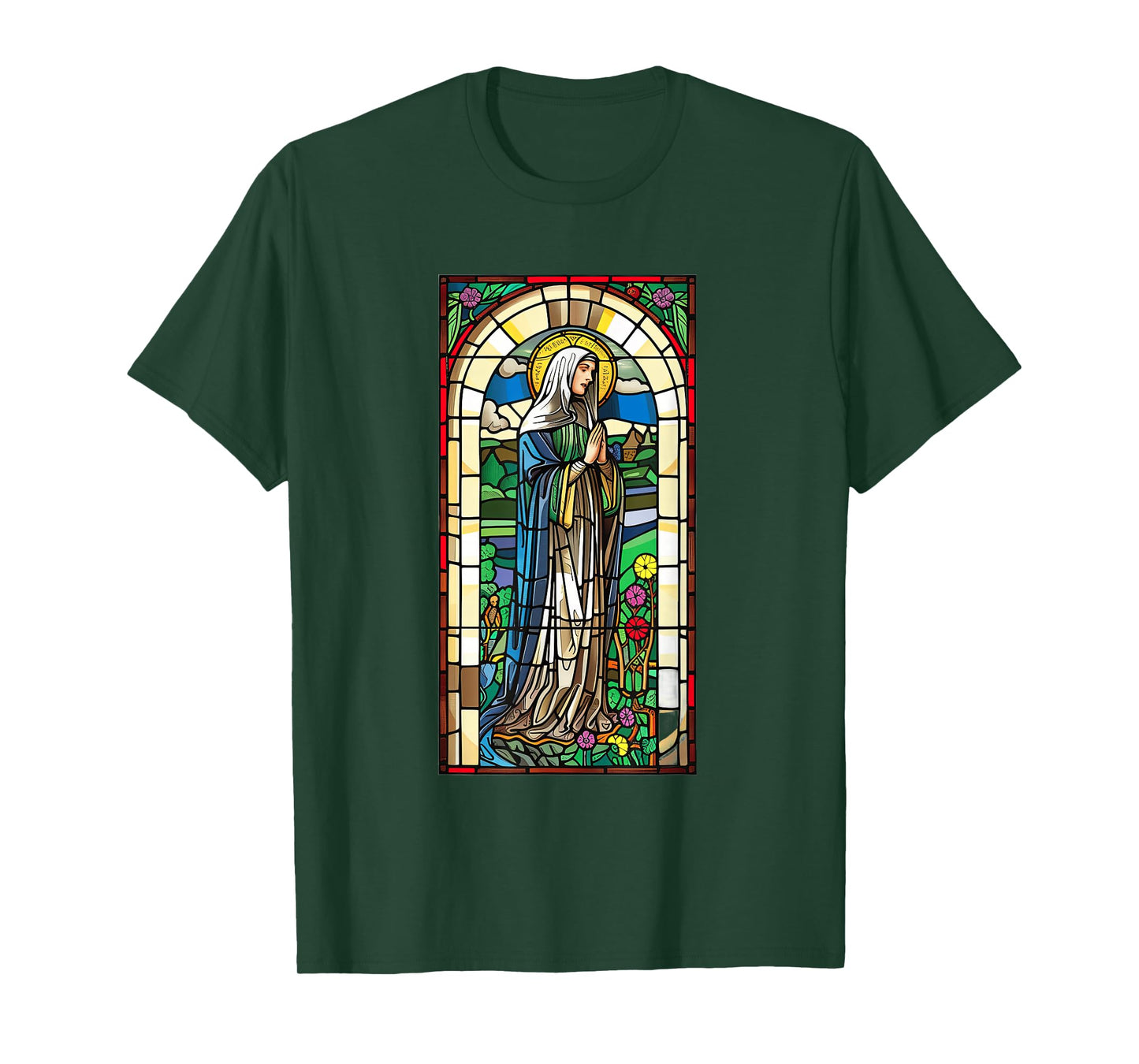 Saint Brigid Of Kildare Stained Glass Window T-Shirt