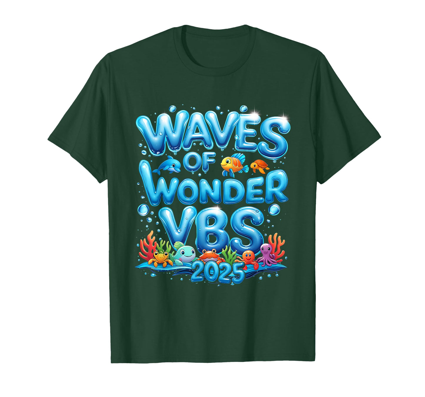 VBS 2025 Waves Of Wonder Ocean Christian Faith Camp T-Shirt