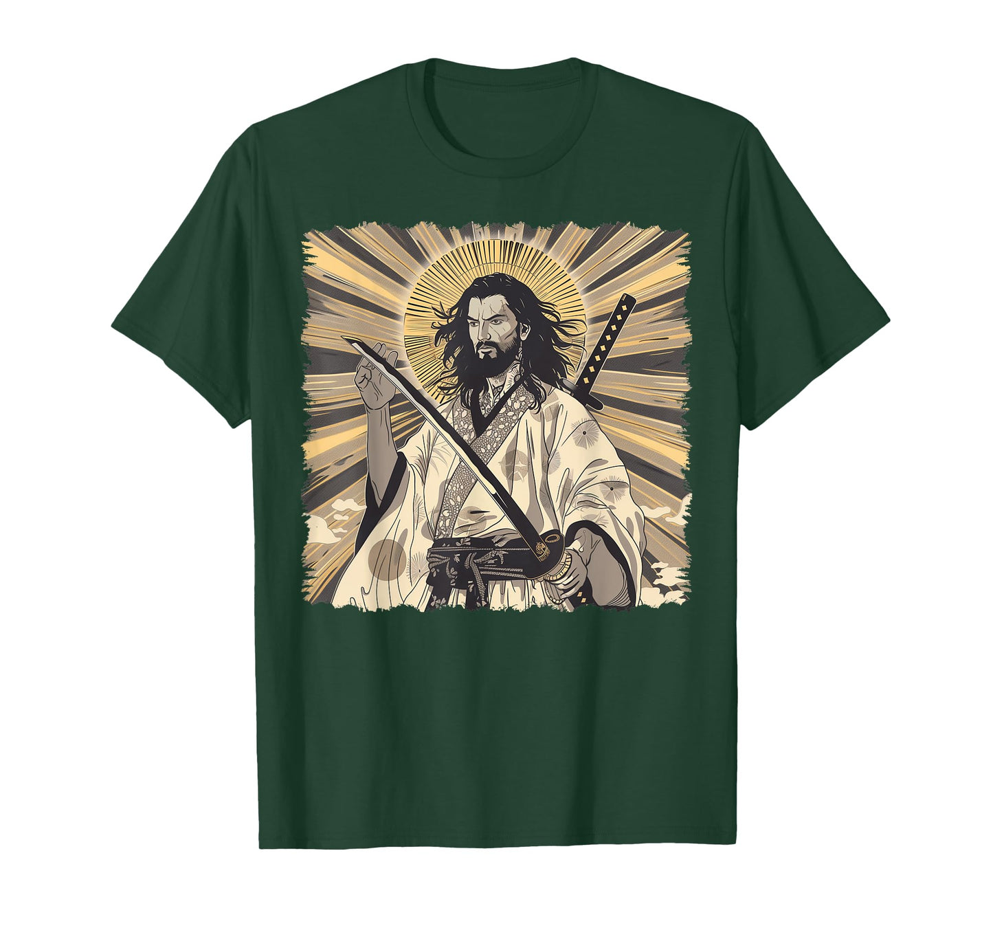 Jesus Christian Religious Japanese Art Samurai T-Shirt