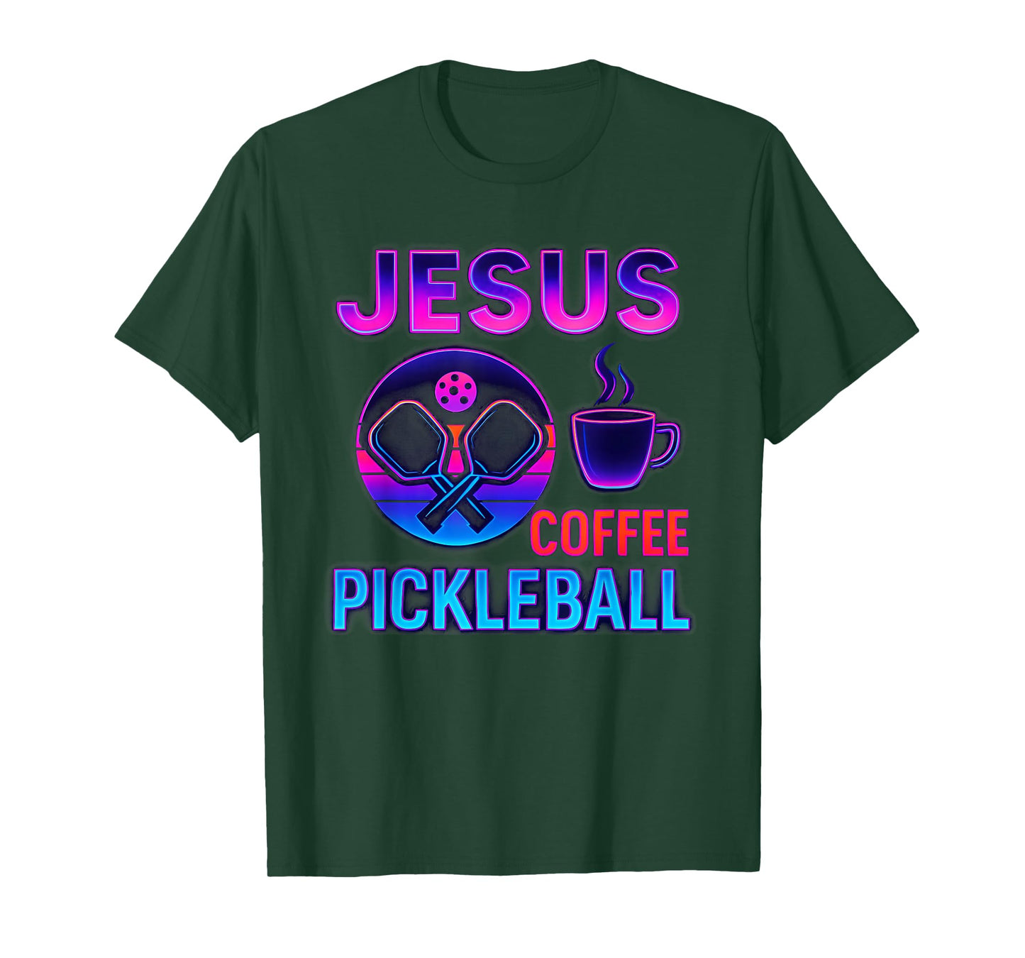 Retro Jesus Coffee Pickleball T-Shirt