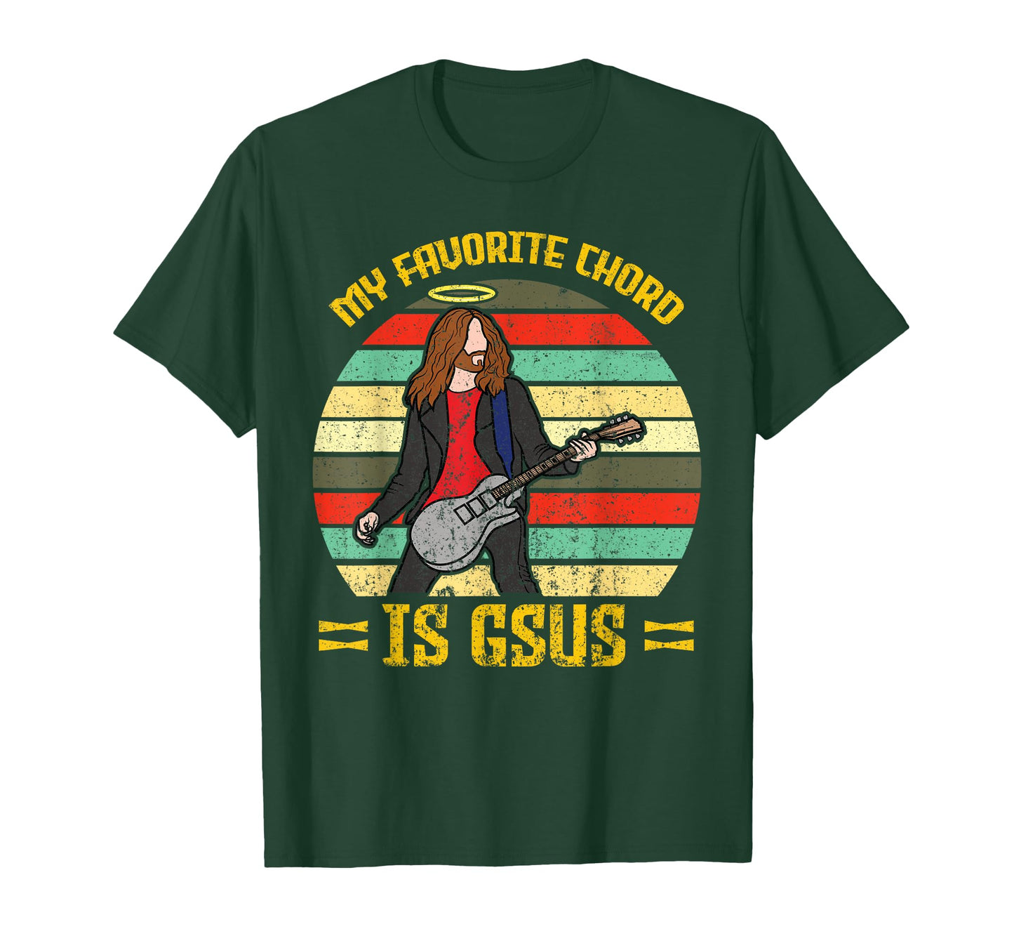 My Favorite Chord Is Gsus Jesus Church Faith Guitar T-Shirt