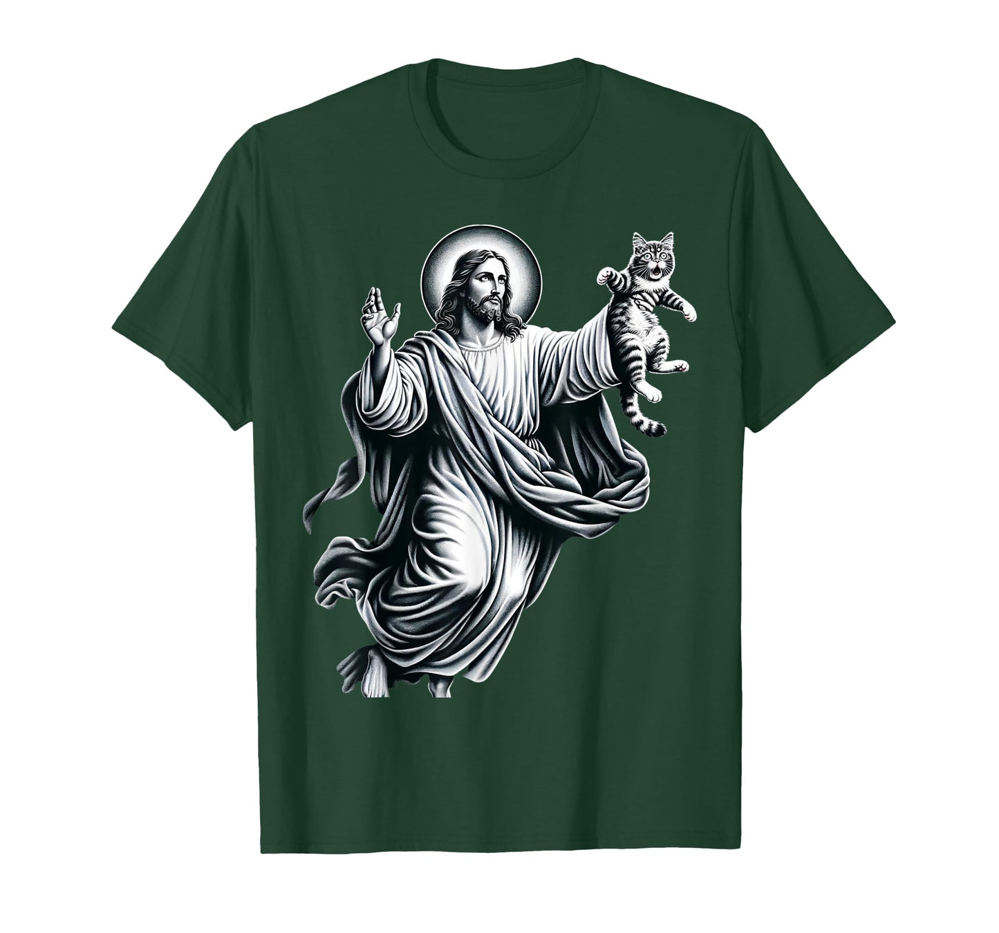 God holding Cat Easter He is Risen Jesus Loves Cats Men Women Girls Kids T-Shirt