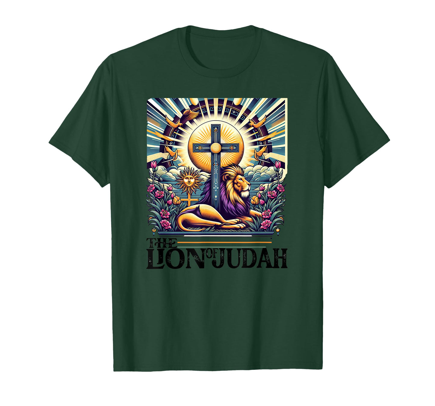 Lion of Judah Men Women Vintage Religious Animal Easter T-Shirt