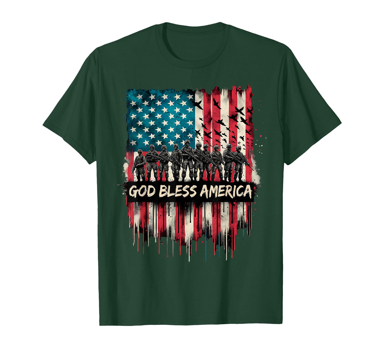 God Bless America USA Flag 4th of July Patriotic T-Shirt
