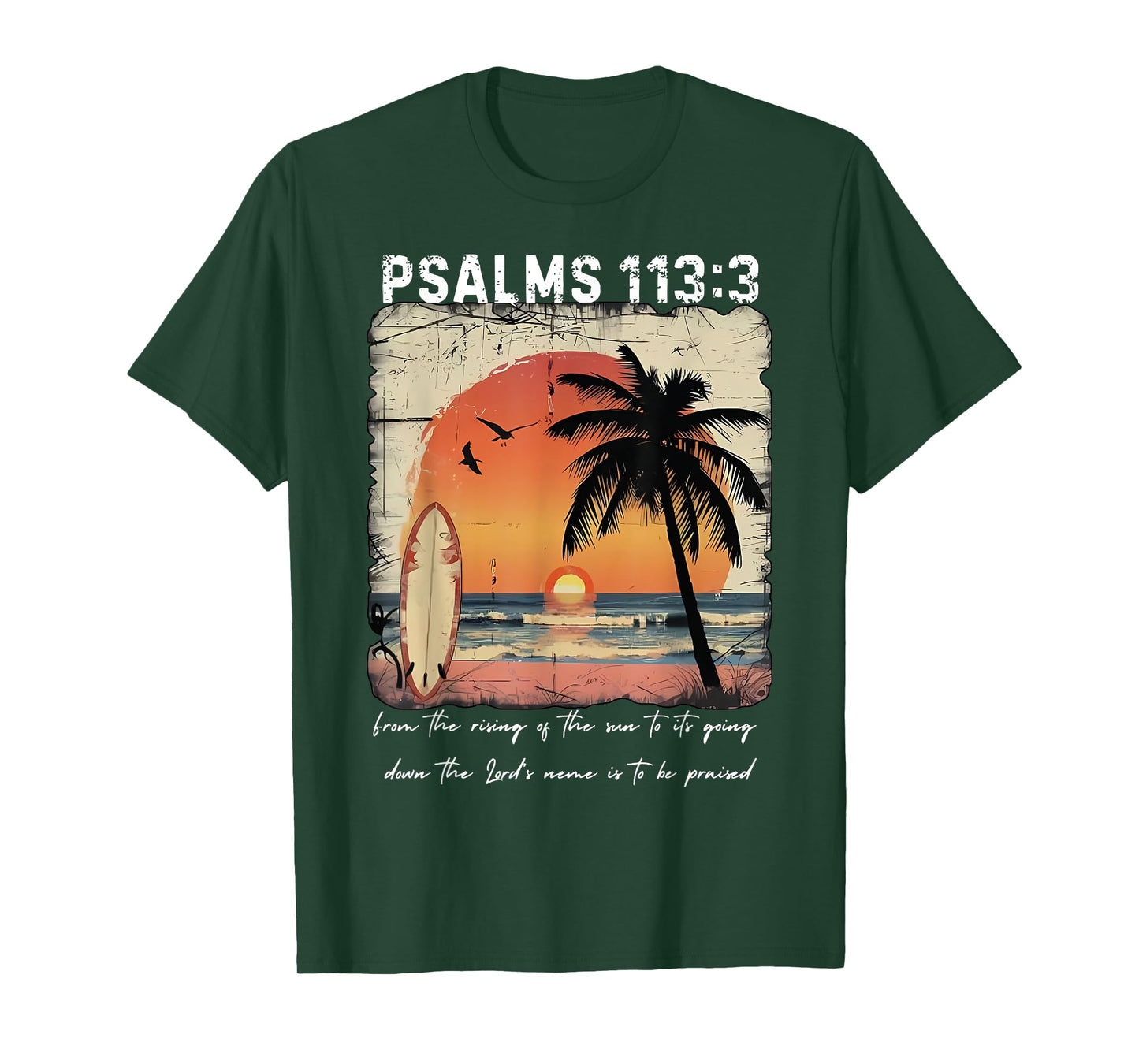 Palm Tree Psalms 93;4 Christian Beach Summer Bible Verse T-Shirt