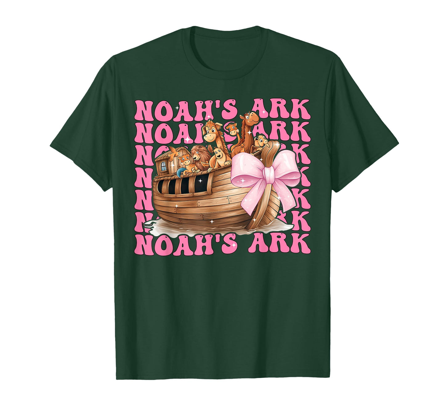 Coquette Bow Noah's Ark Christian Girl Mom Mama Mother's Day T-Shirt