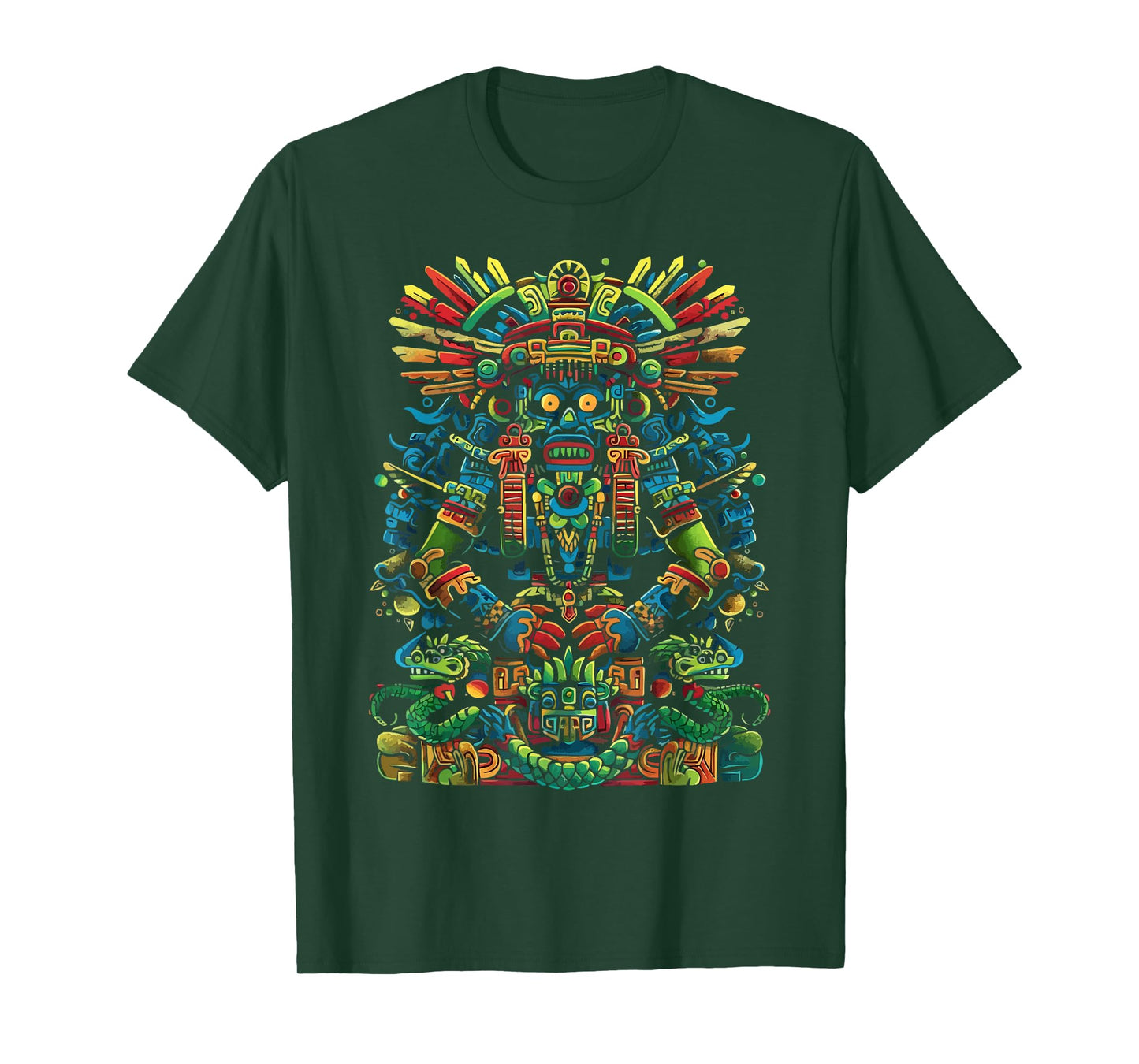 Aztec God Aztec Culture Mayan Indigenous Tlaloc Statue T-Shirt