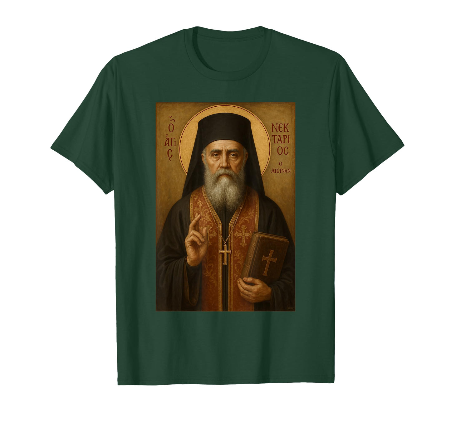 Orthodox Saint Nektarios of Aegina Icon T-Shirt