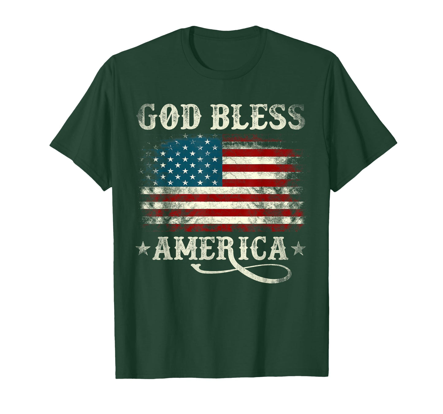 God Bless America USA Flag 4th of July Patriotic Men Women T-Shirt