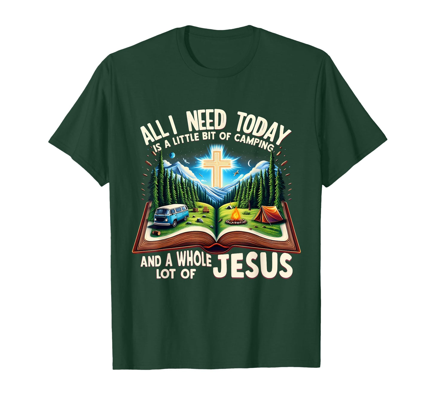 Camping and Jesus Outdoors Faith Bible Campfire Costume T-Shirt