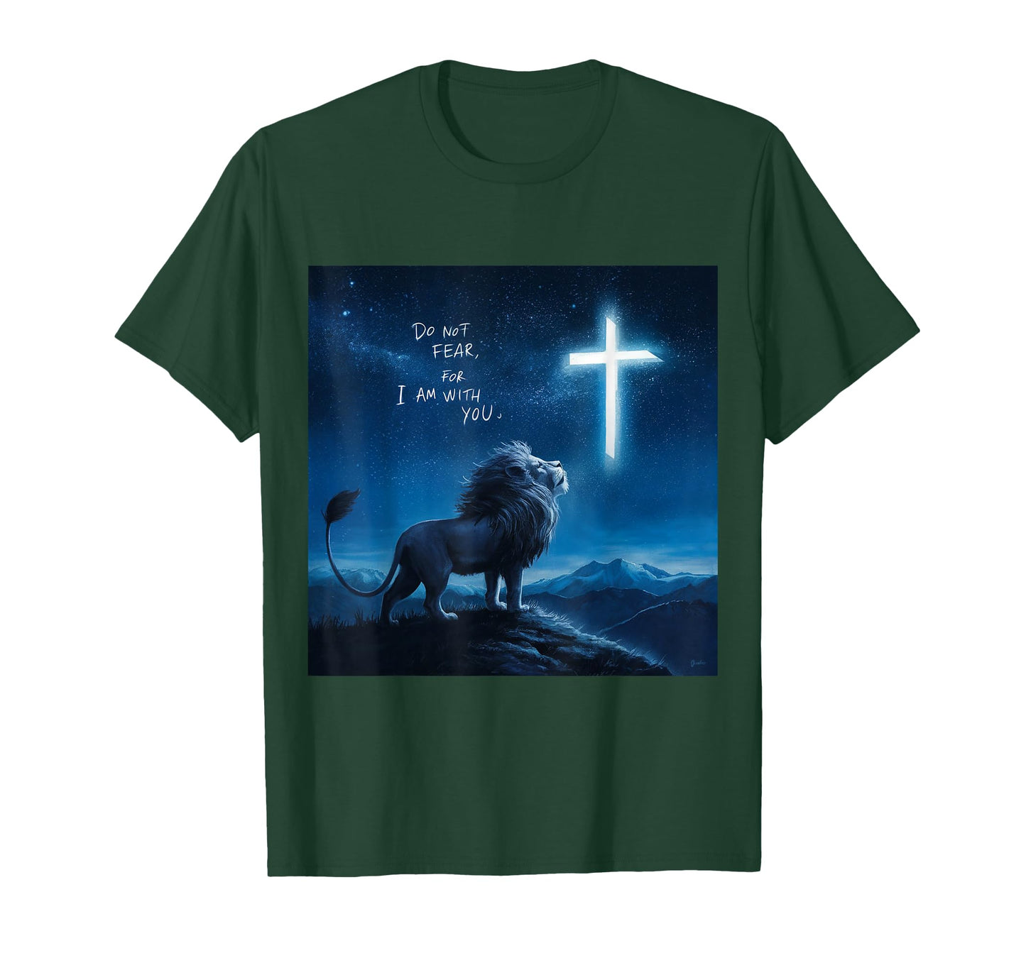 Christian Religious Bible Verse Sayings Lion Fear Scripture T-Shirt