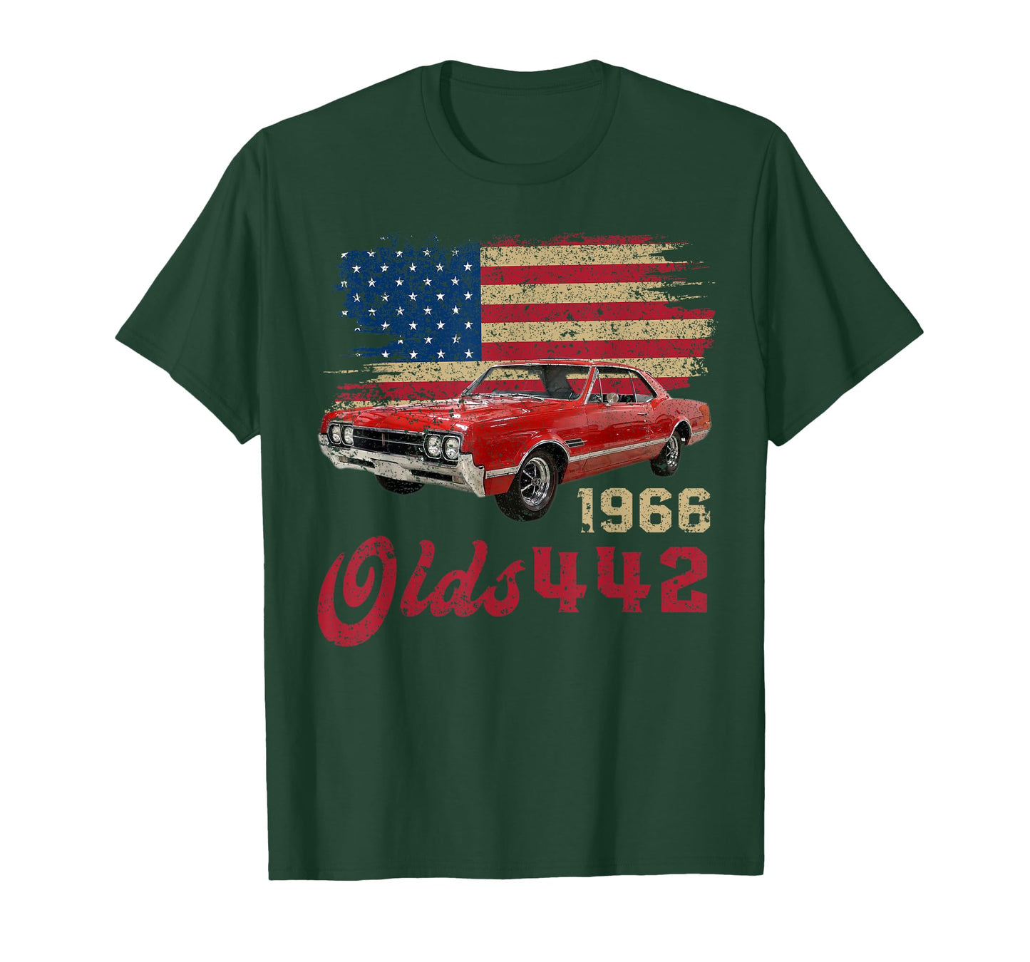 Jersey Style Olds 442 66 1966 Loves Old School Muscle Cars T-Shirt