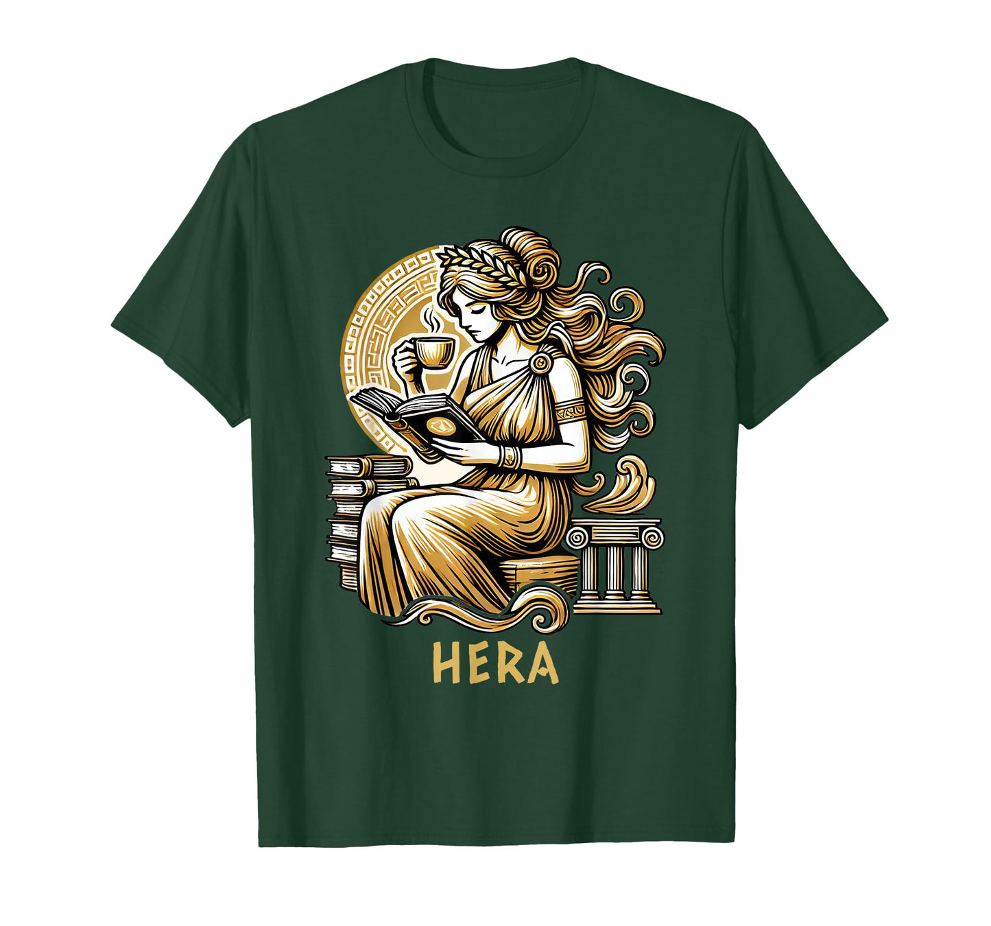 Goddess Hera Bookish Coffee Lover Ancient Greece T-Shirt