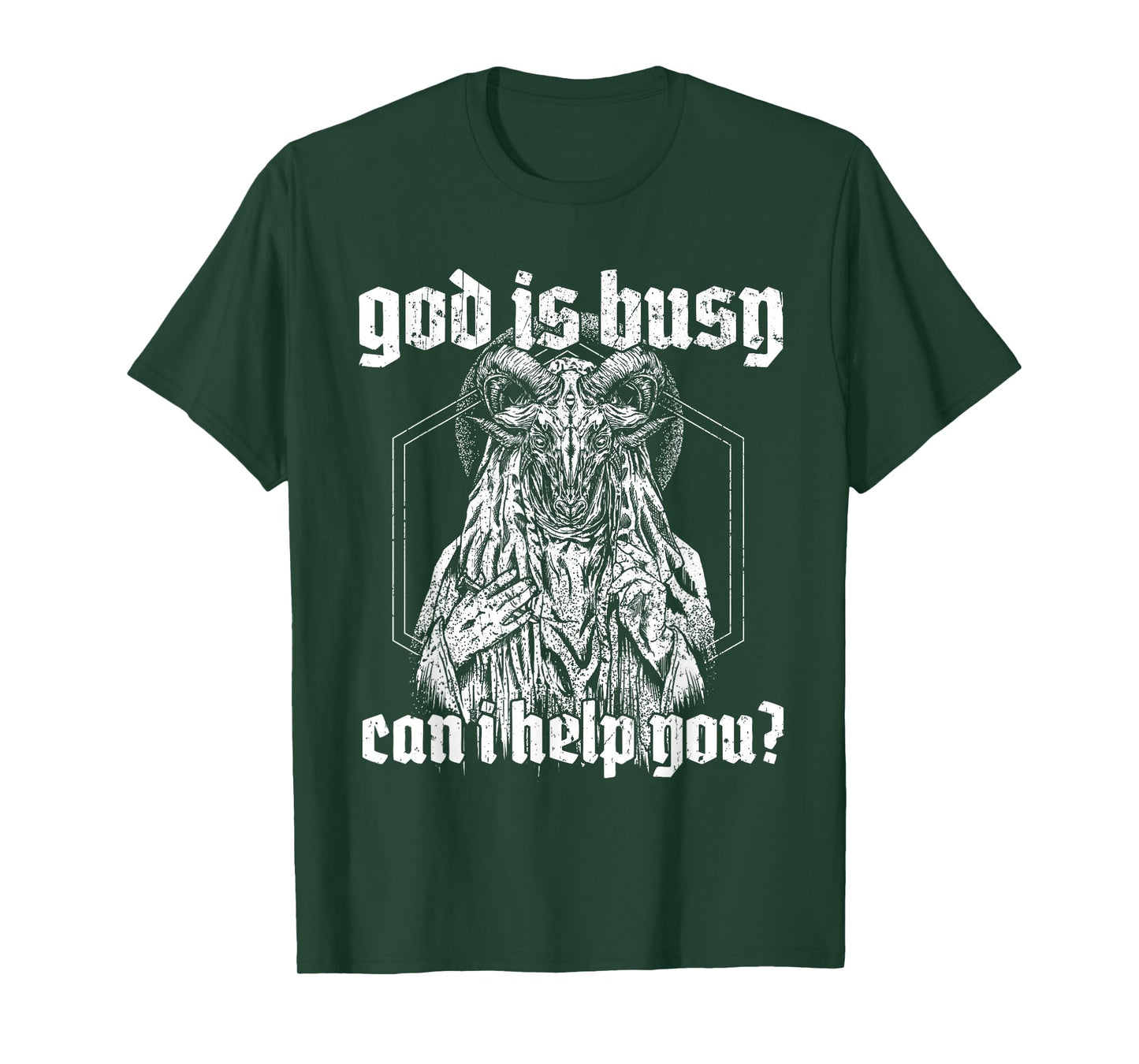 God Is Busy Can I Help You Baphomet T-Shirt