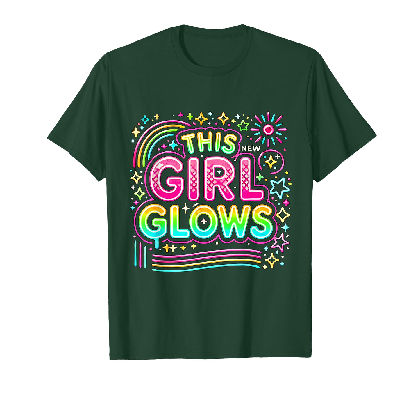 This Girl Glows For Kids Tie Dye Bright Color 80's And 90's T-Shirt