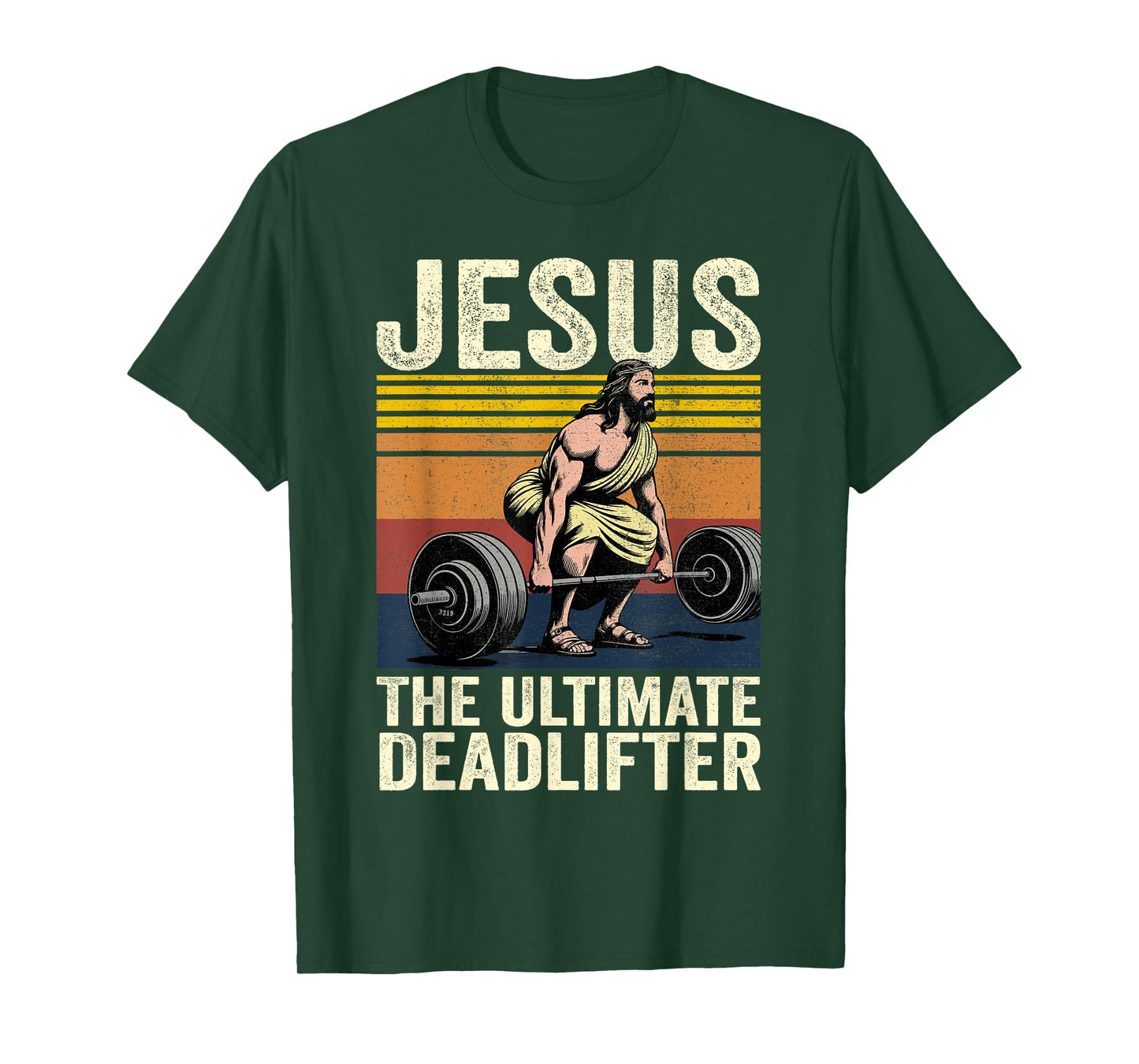 Vintage Jesus The Ultimate Deadlifter Funny Christian Gym T-Shirt