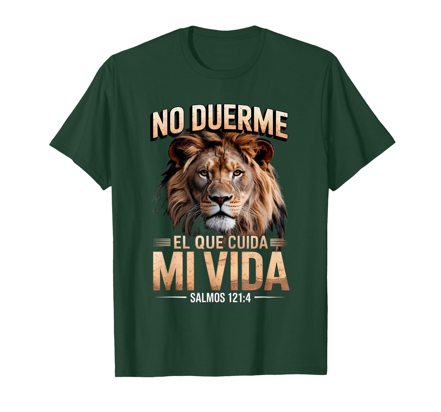 Salmos 121:4 – Dios Siempre Me Cuida Christian Lion T-Shirt