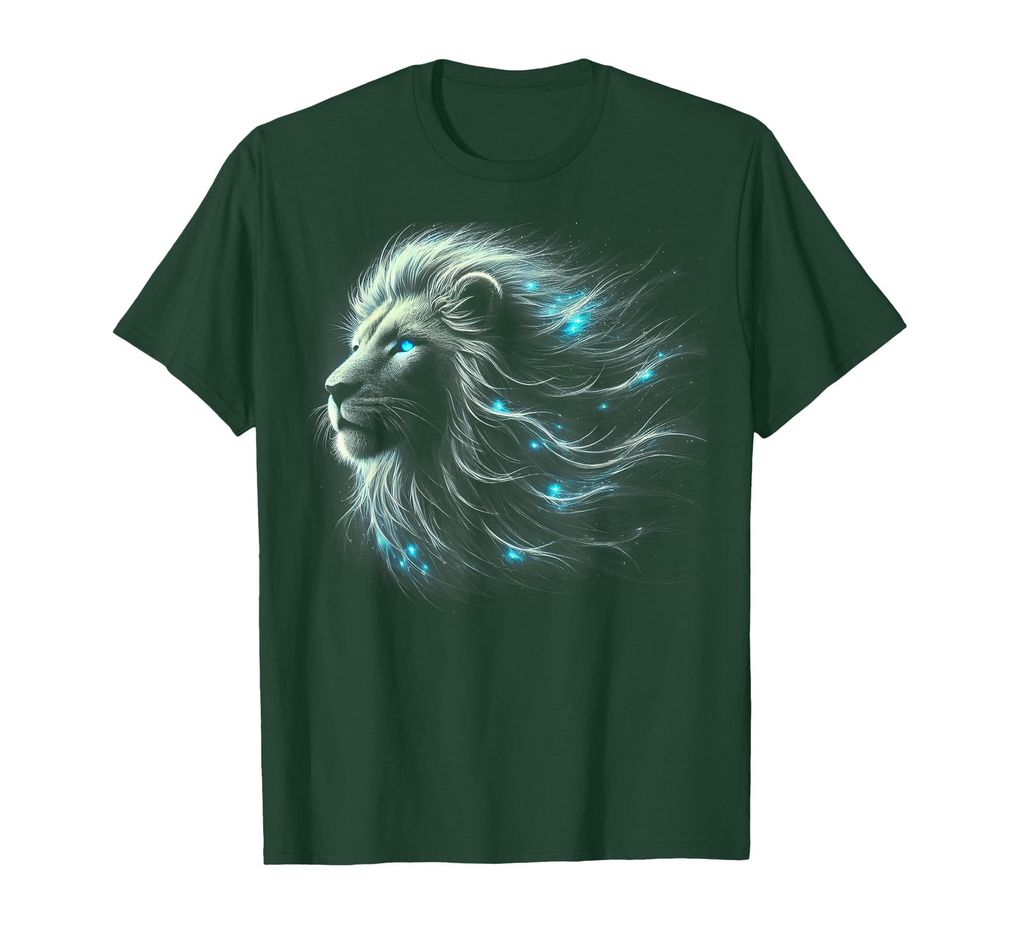 Lion Artwork - Blue Eyes Zoo Animal Lion Men Women T-Shirt