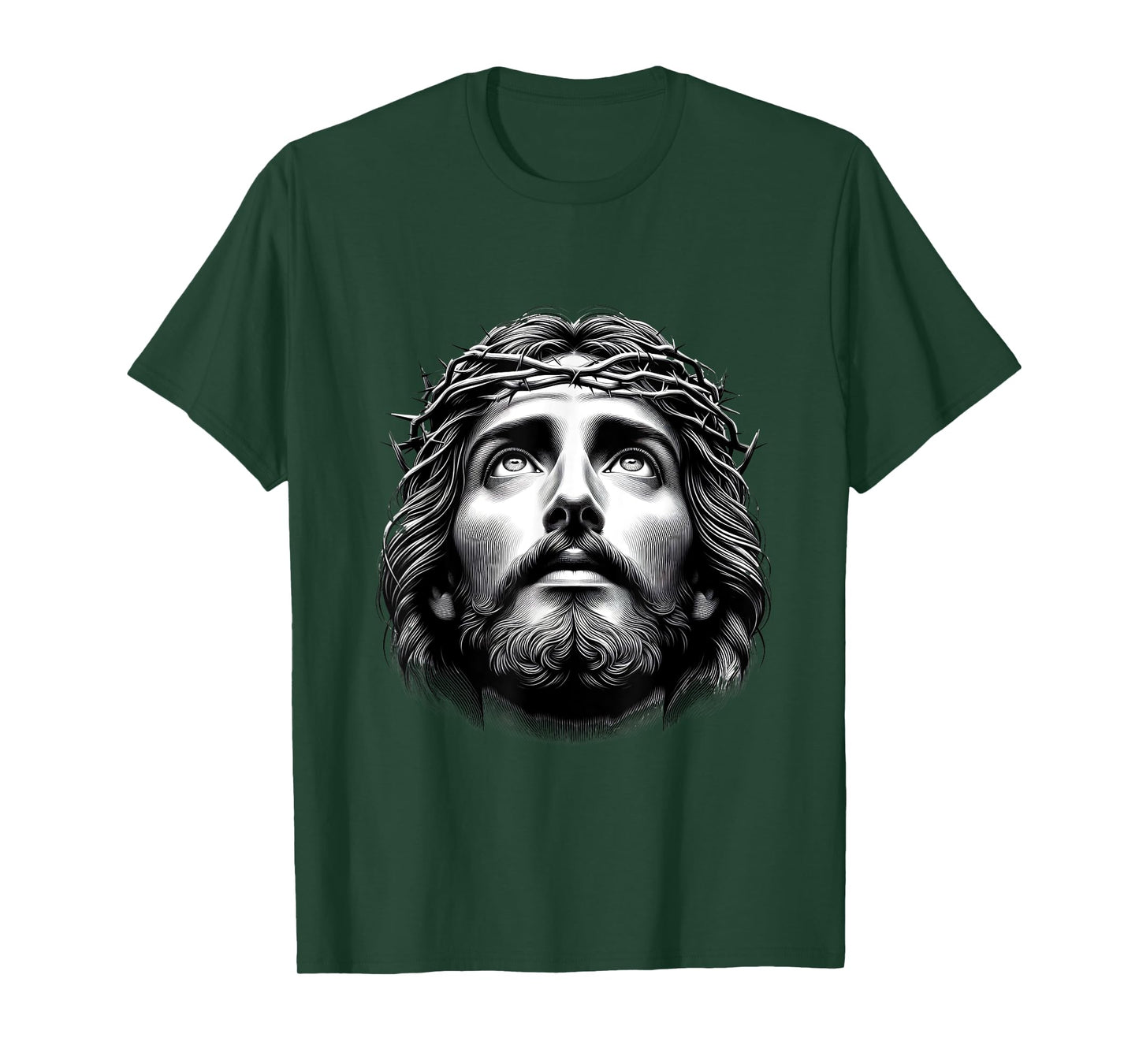 Jesus Christ Face With Crown Of Thorn God Bible Christian T-Shirt