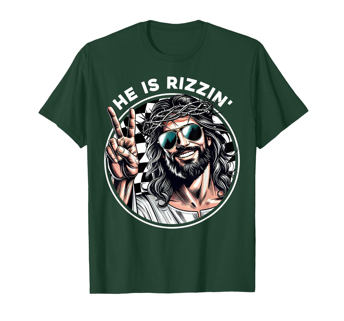 He Is Rizzin' Jesus Christian Happy Easter Hunt Eggs Funny T-Shirt