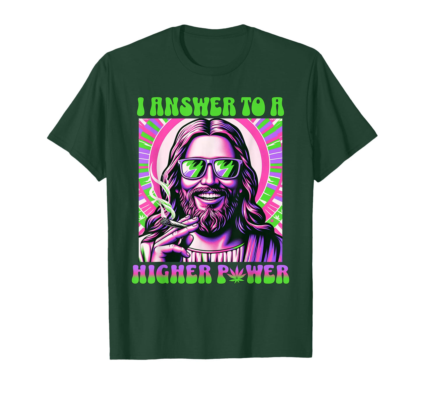 Weed Smoking Dope Jesus - Funny Happy 420 T-Shirt