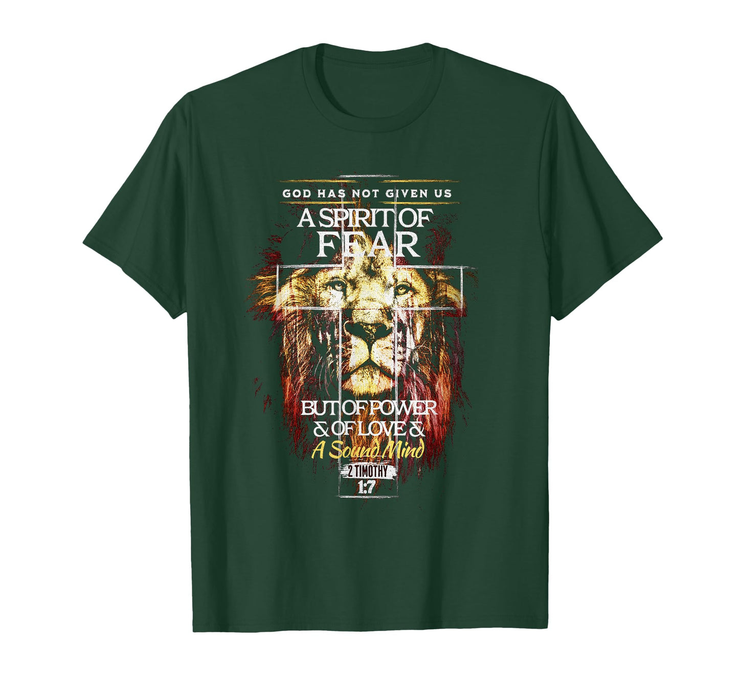 2 Timothy 1:7 Christian Cross Religious Bible Verse T-Shirt