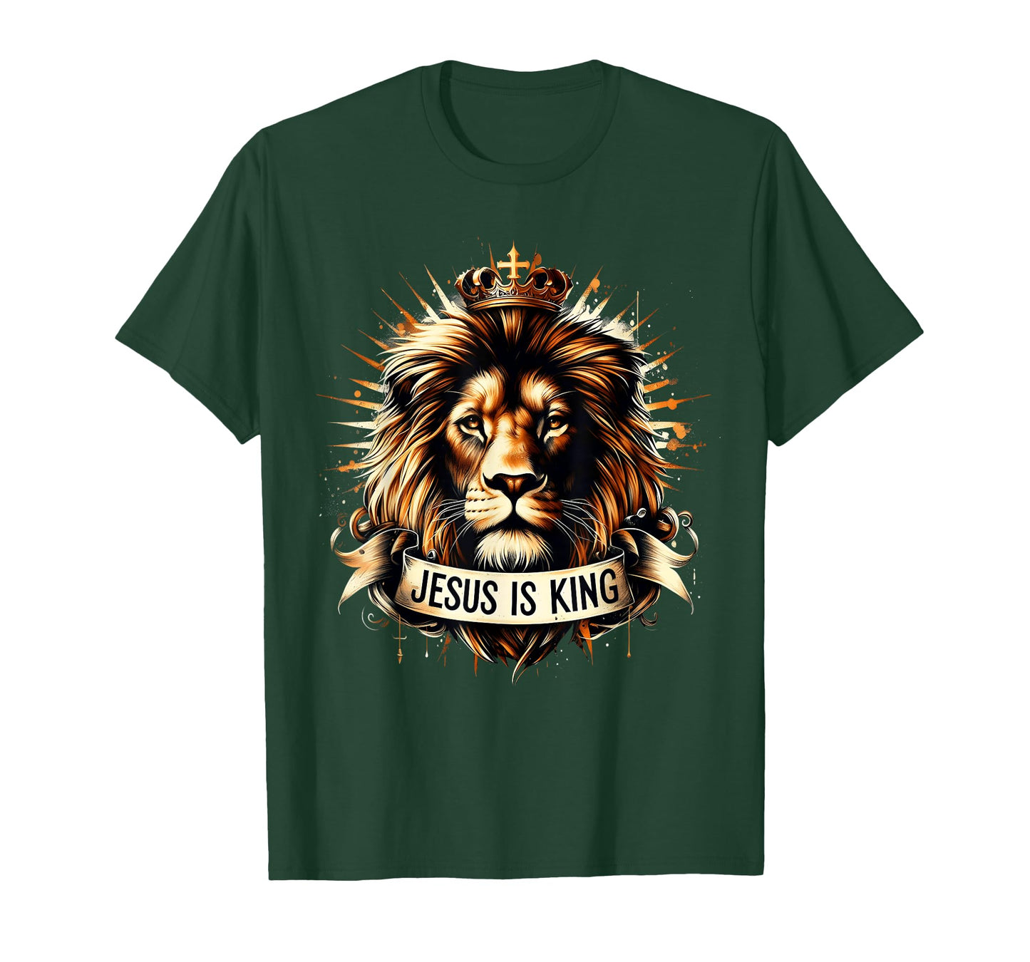 Jesus Is King Christian Lion Bible Scripture Jesus Believer T-Shirt