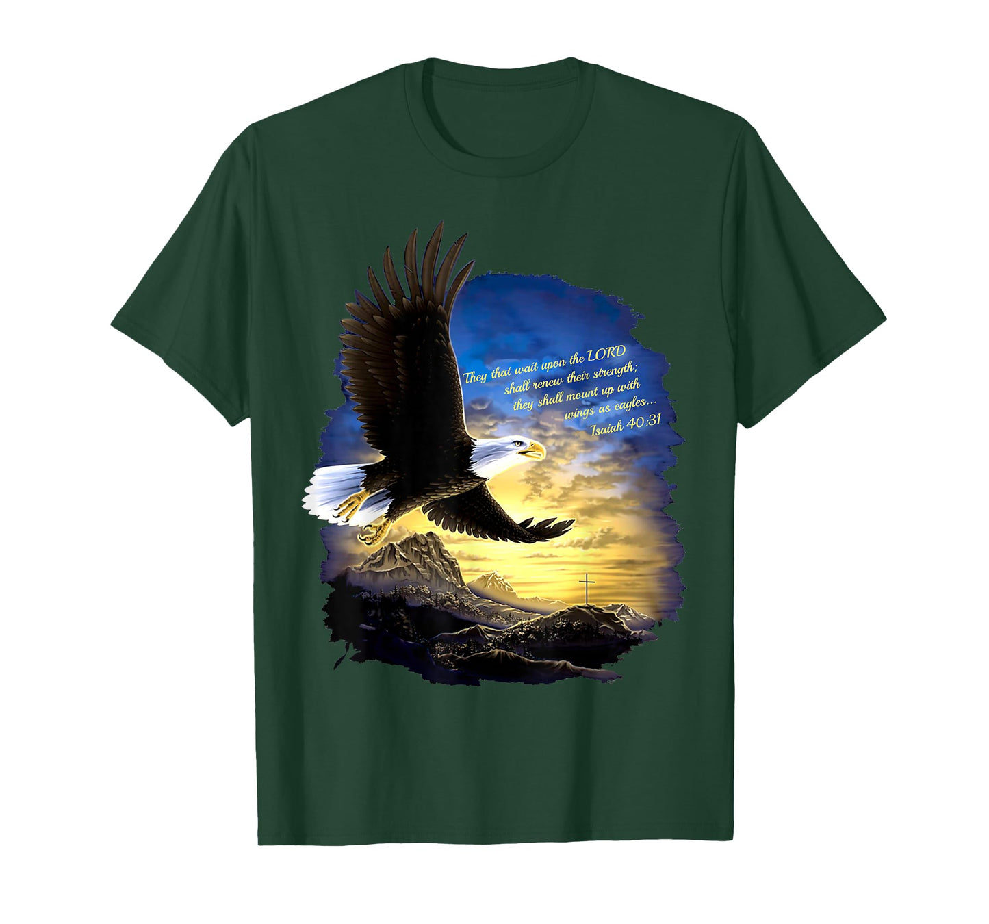 Isaiah 40:31 Mount Up Wings as Eagles Christian Bible Verse T-Shirt