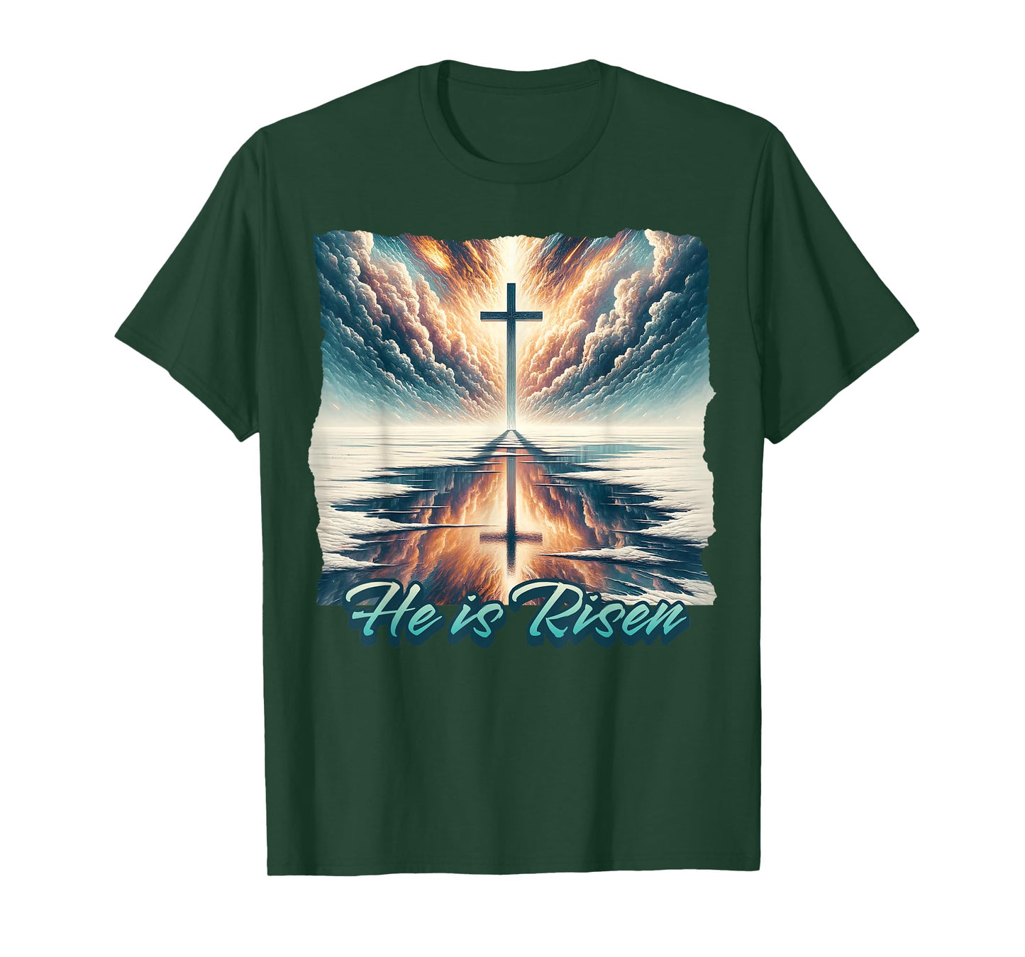 He is Risen, Religious Christian Faith Easter Jesus Cross T-Shirt