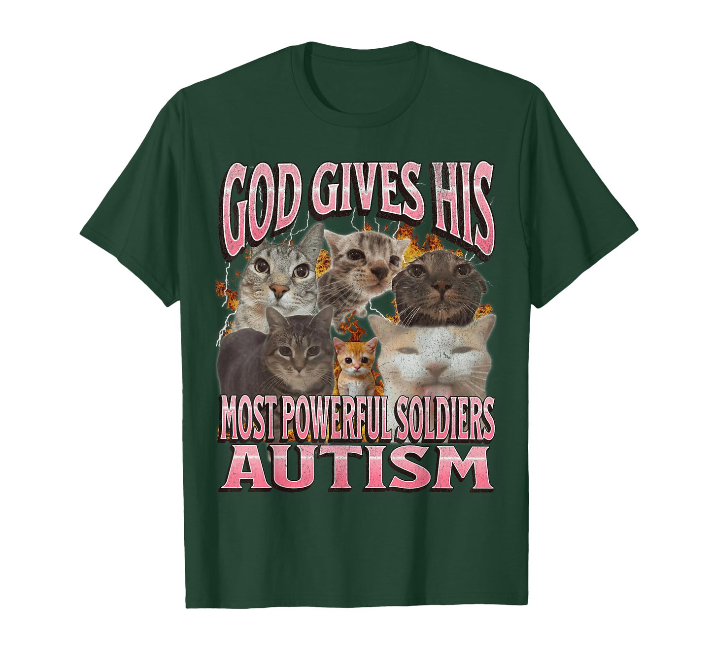 God Gives His Most Powerful Autism Funny Cat Meme Bootleg T-Shirt