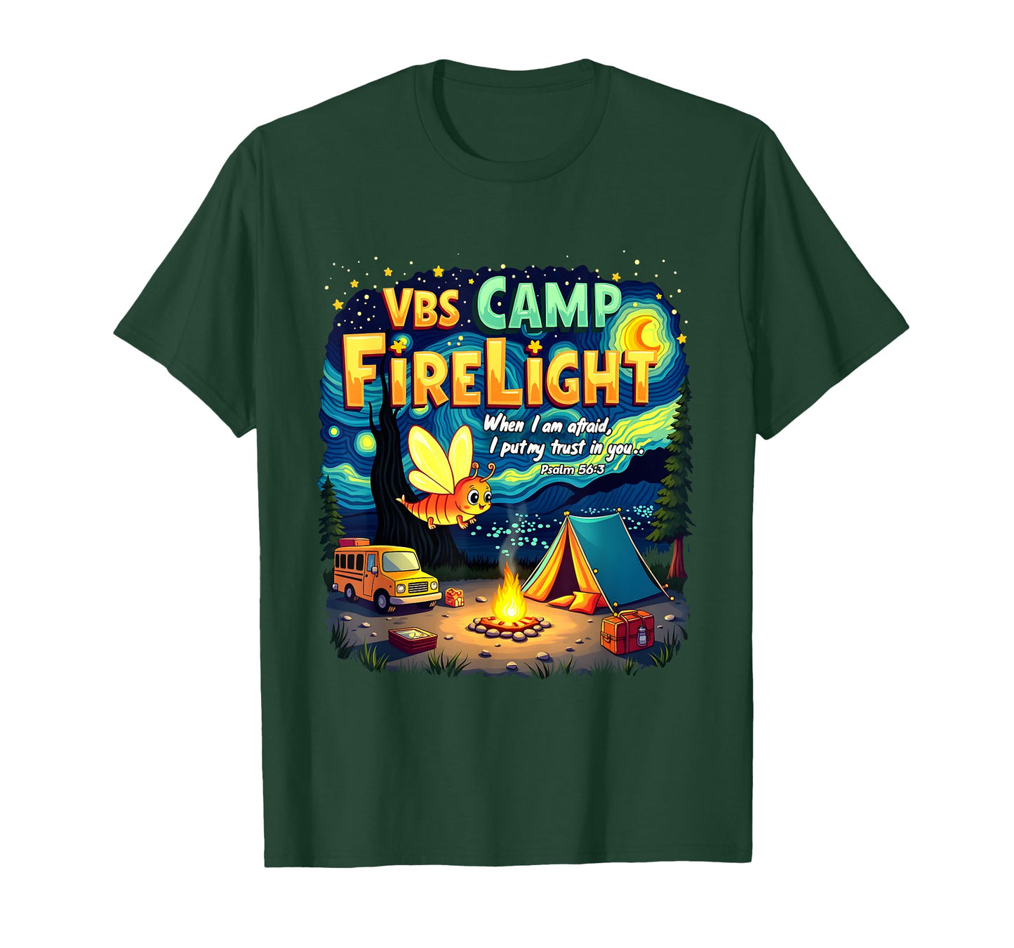 2025 VBS Camp Firelight Camp Vacation Bible School Firework T-Shirt