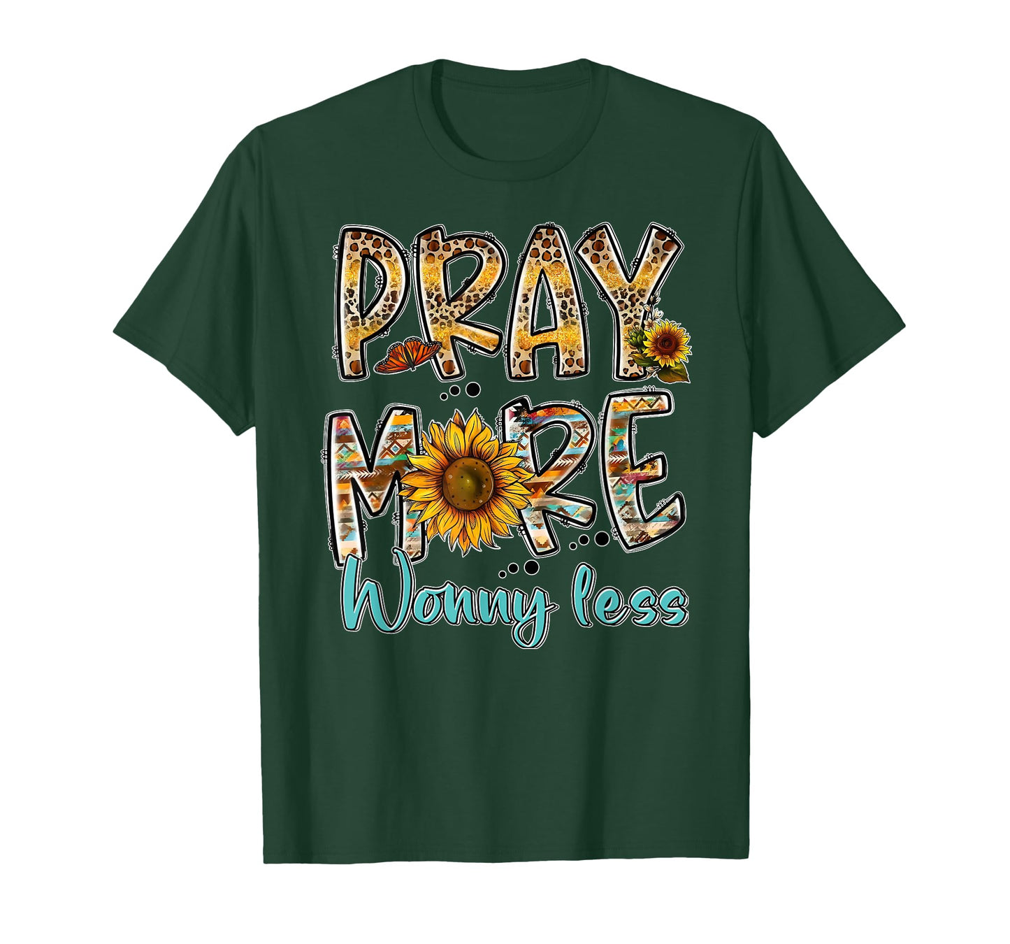 Pray More Worry Less - Jesus Christ Religion Faith Christian T-Shirt
