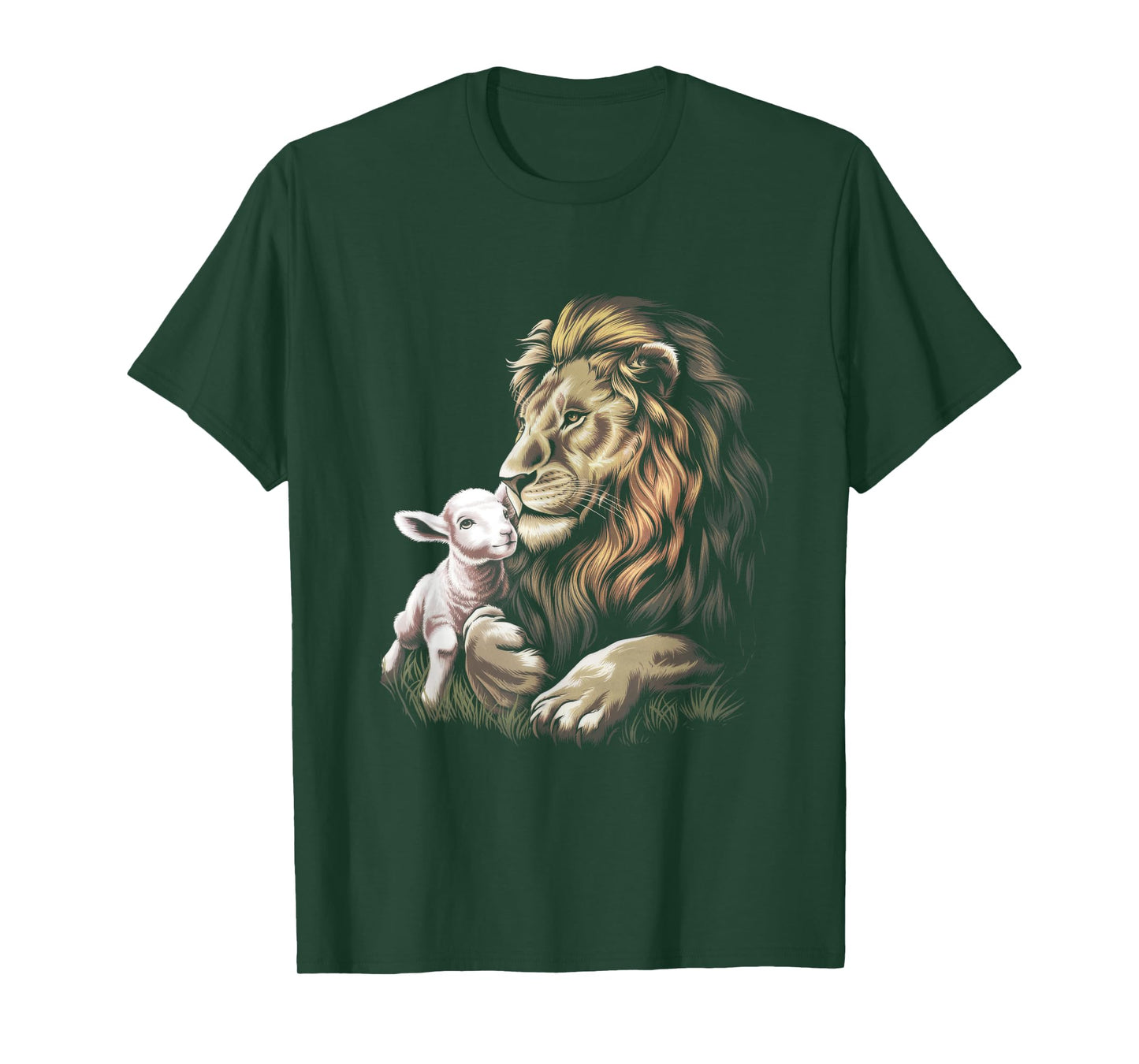 Christianity Lamb Lion Together Lion lamb Animal T-Shirt