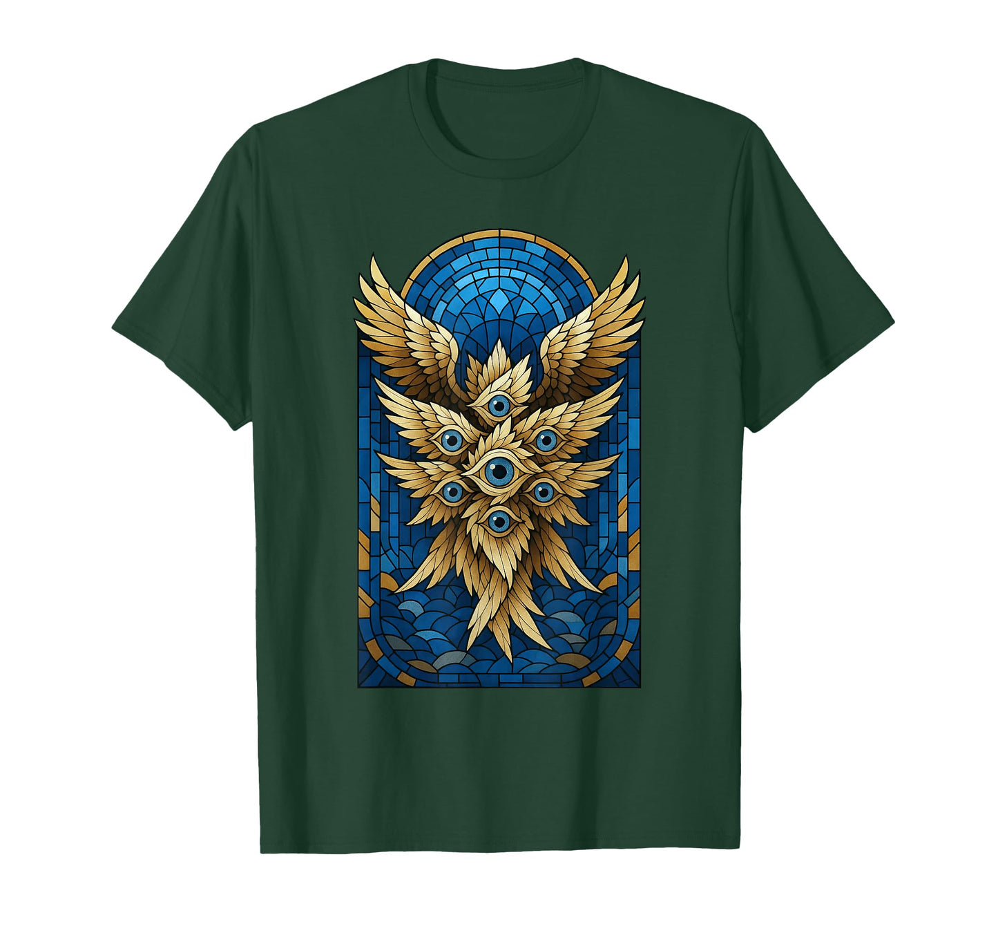 Stained Glass Biblically Accurate Angel Seraphim T-Shirt