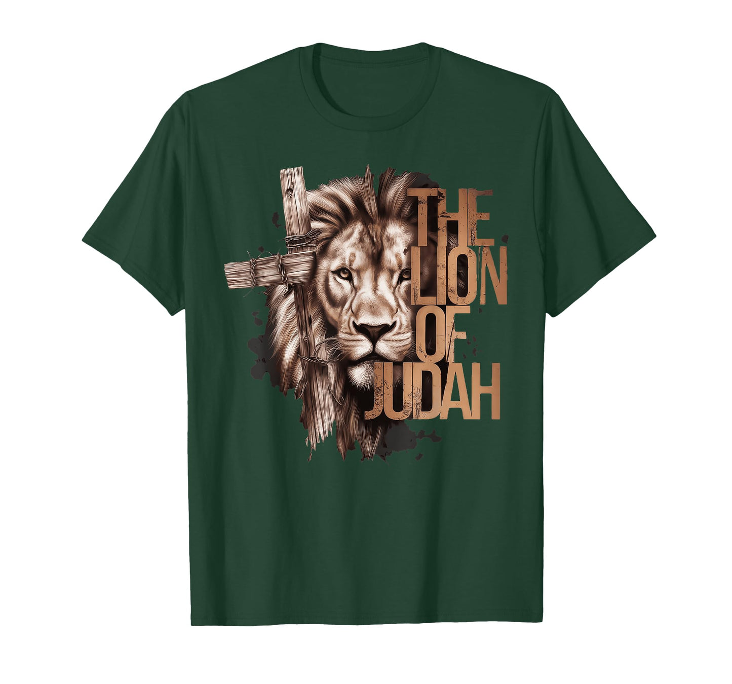 King Jesus Lion of Judah Christian Cross Faith T-Shirt