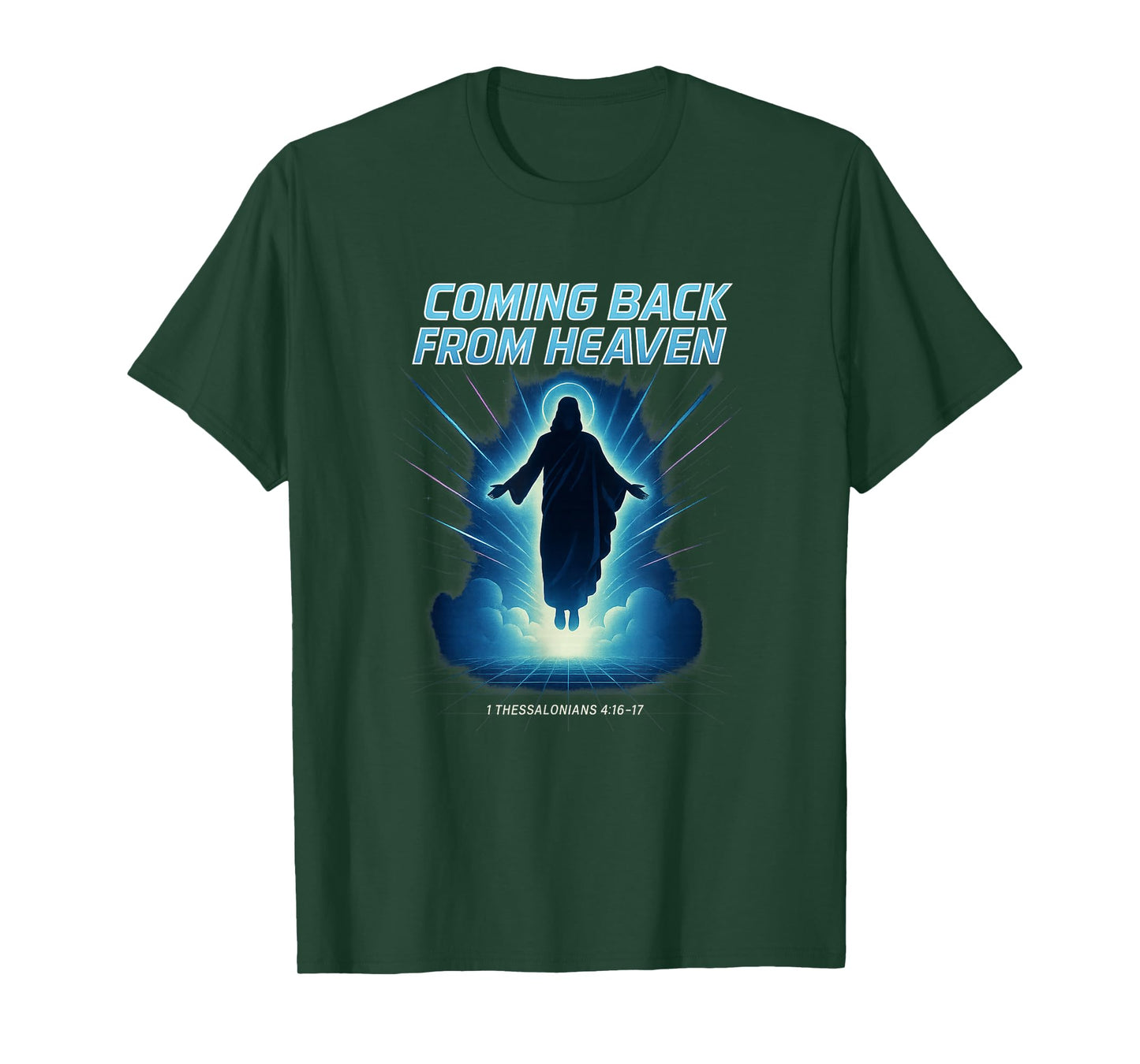 Coming Back from Heaven Retro 80s Jesus Return Fun Christian T-Shirt