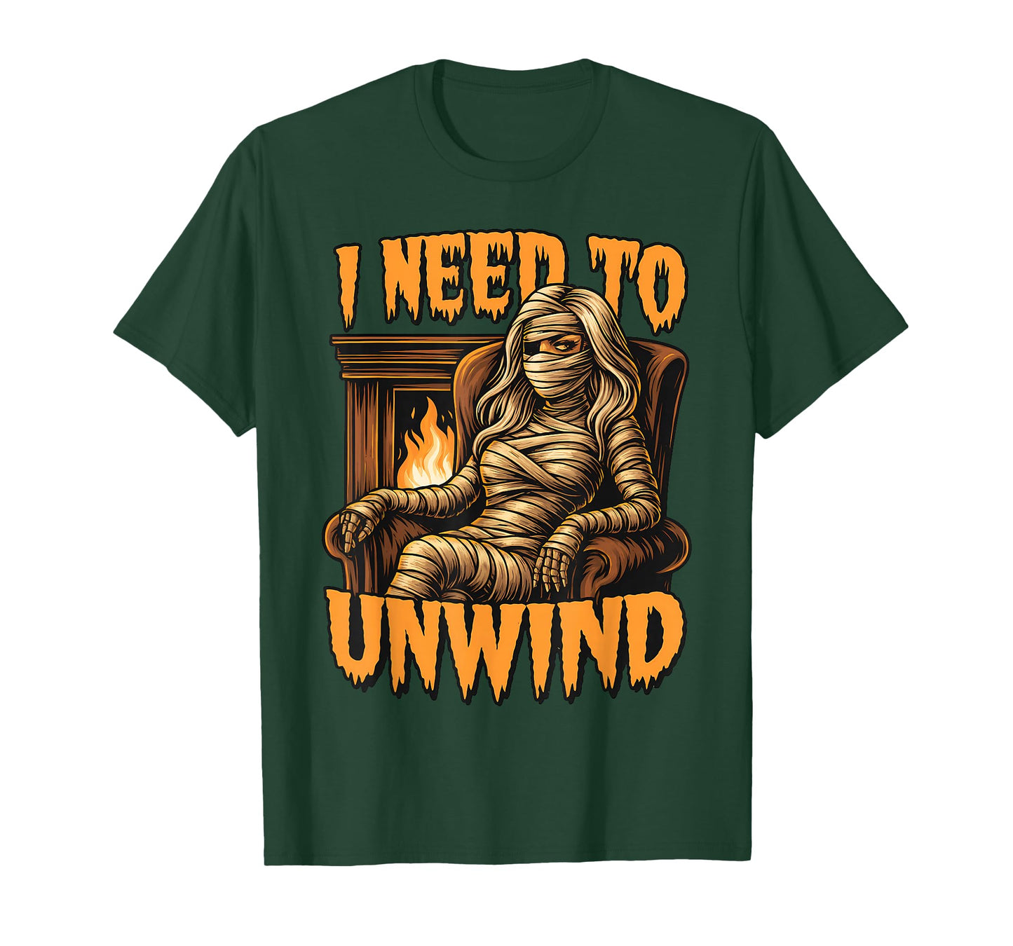 I Need to Unwind Funny Mummy Halloween Girl T-Shirt