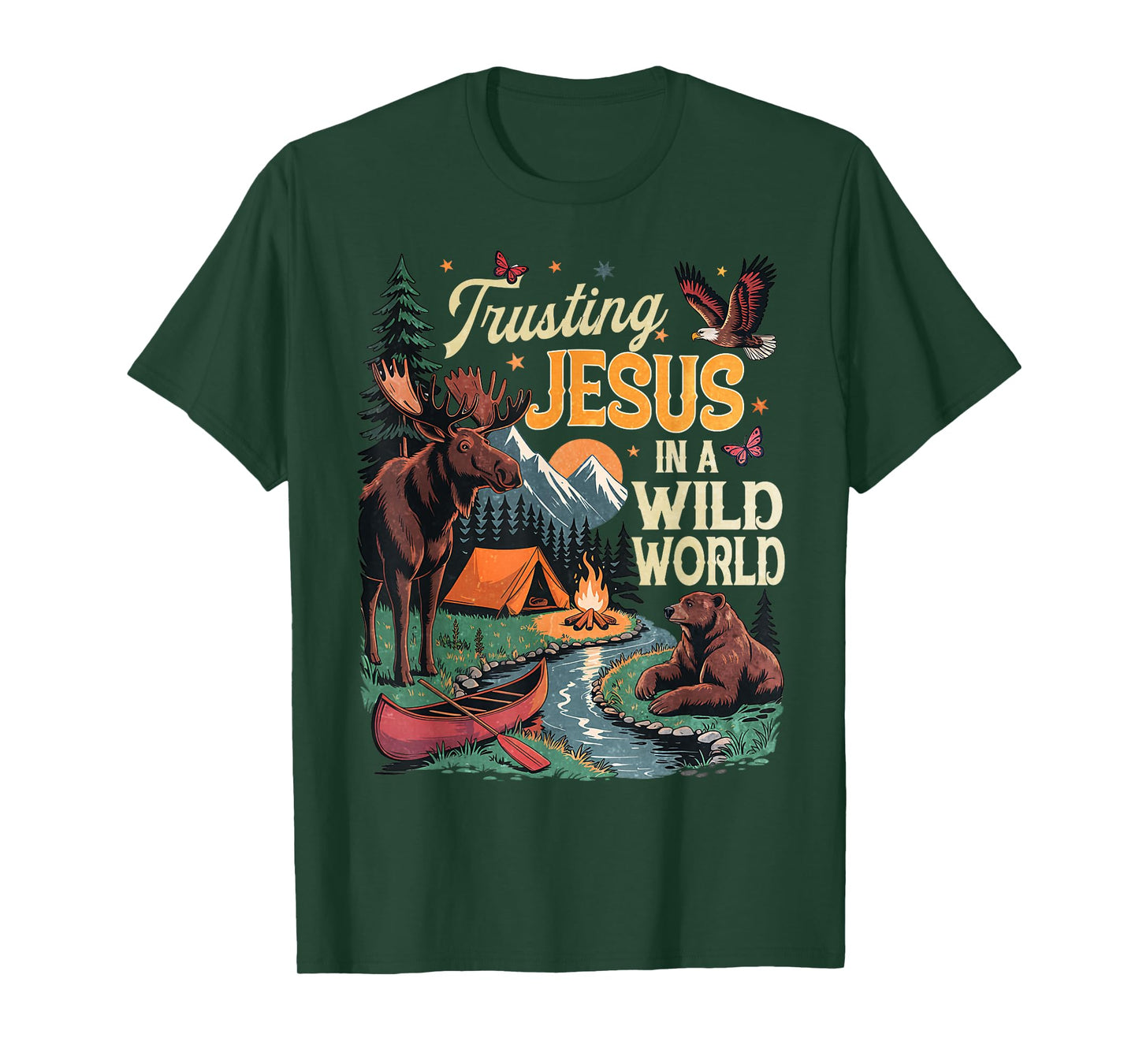 True-North Trusting Jesus In A Wild World Vbs Bear Nature T-Shirt