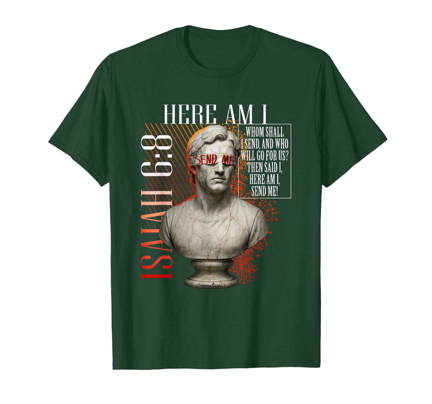 Here Am I Send Me Isaiah 6:8 Christian Vaporwave 80s Retro T-Shirt