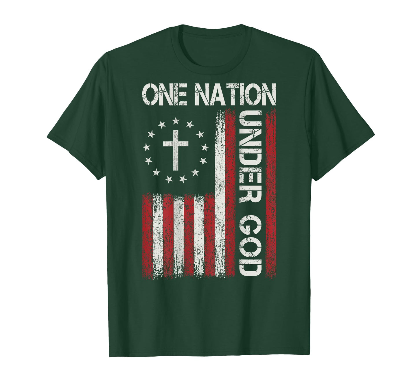 One Nation Under God Jesus Christian Faith Flag Religious T-Shirt