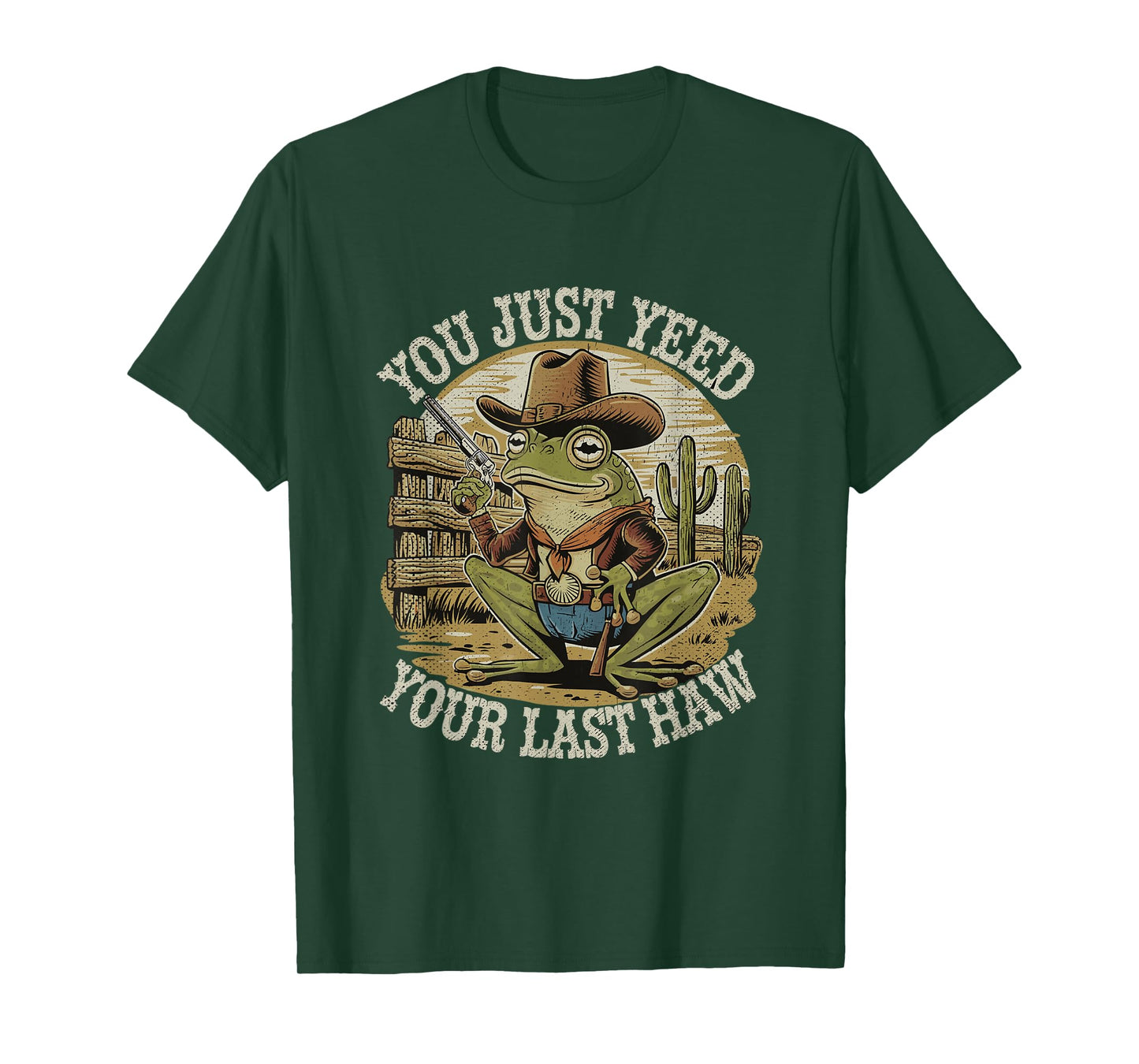 You Just Yee'd Your Last Haw Funny Vintage Cowboy Frog T-Shirt