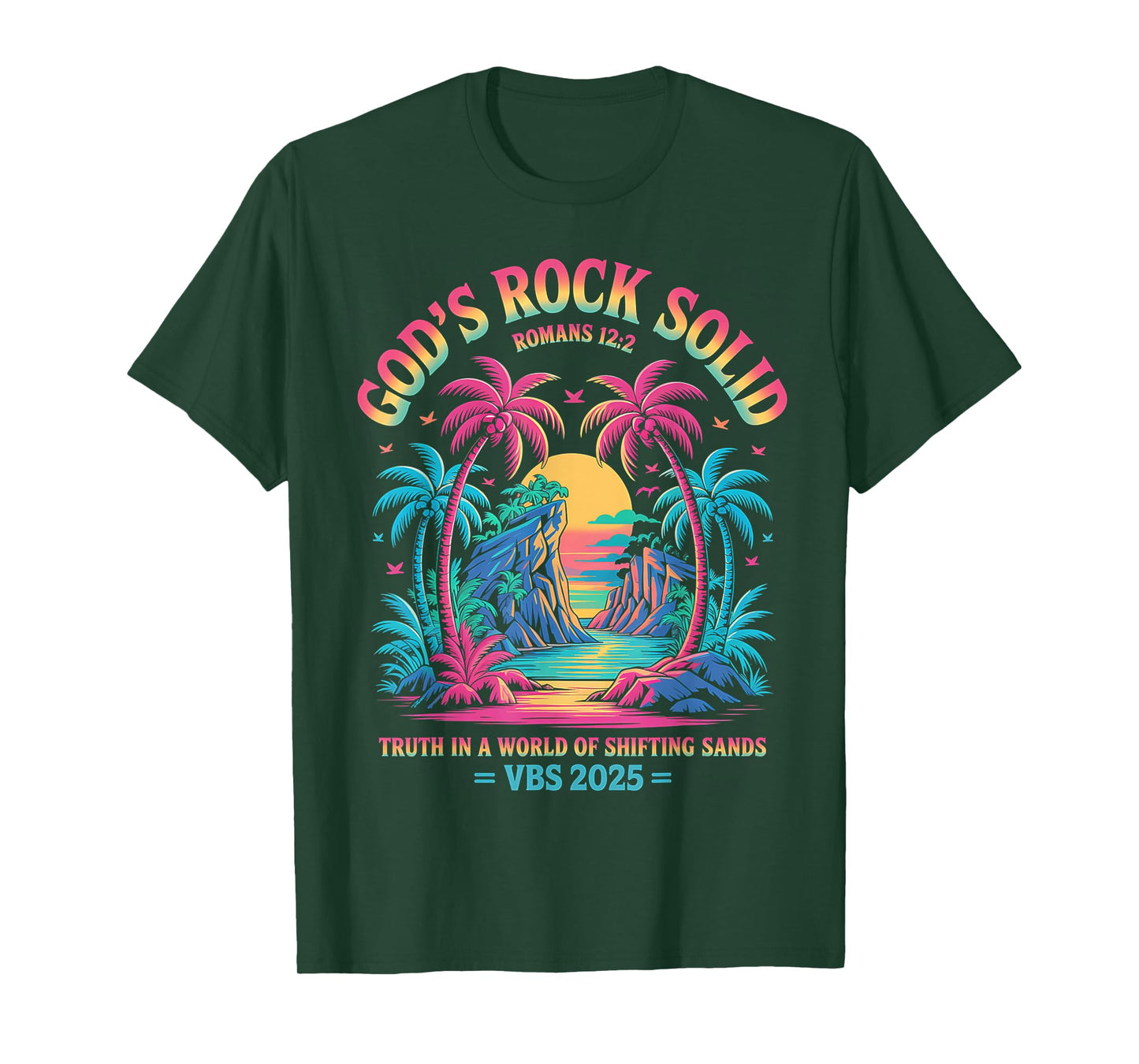 God's Rock Solid Breaker Rock Beach VBS 2025 Christian T-Shirt