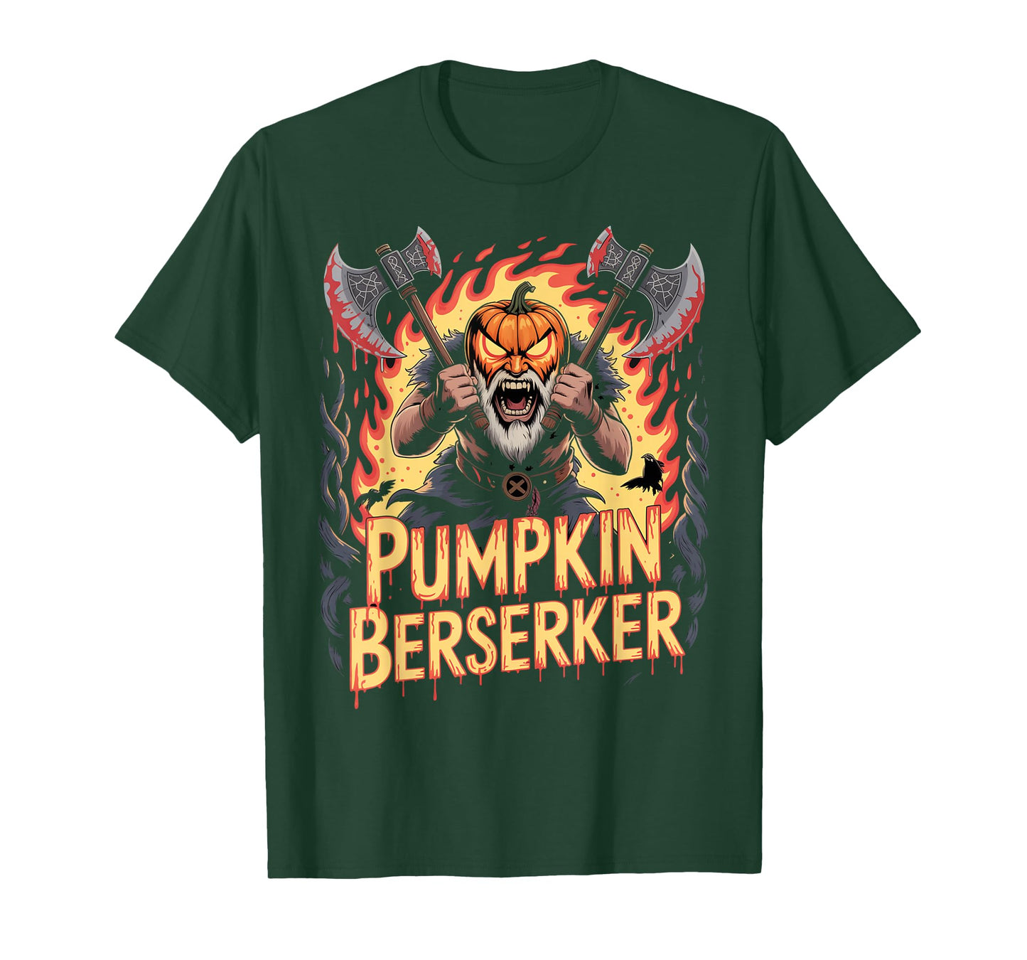 Halloween Pumpkin Berserker Viking T-Shirt